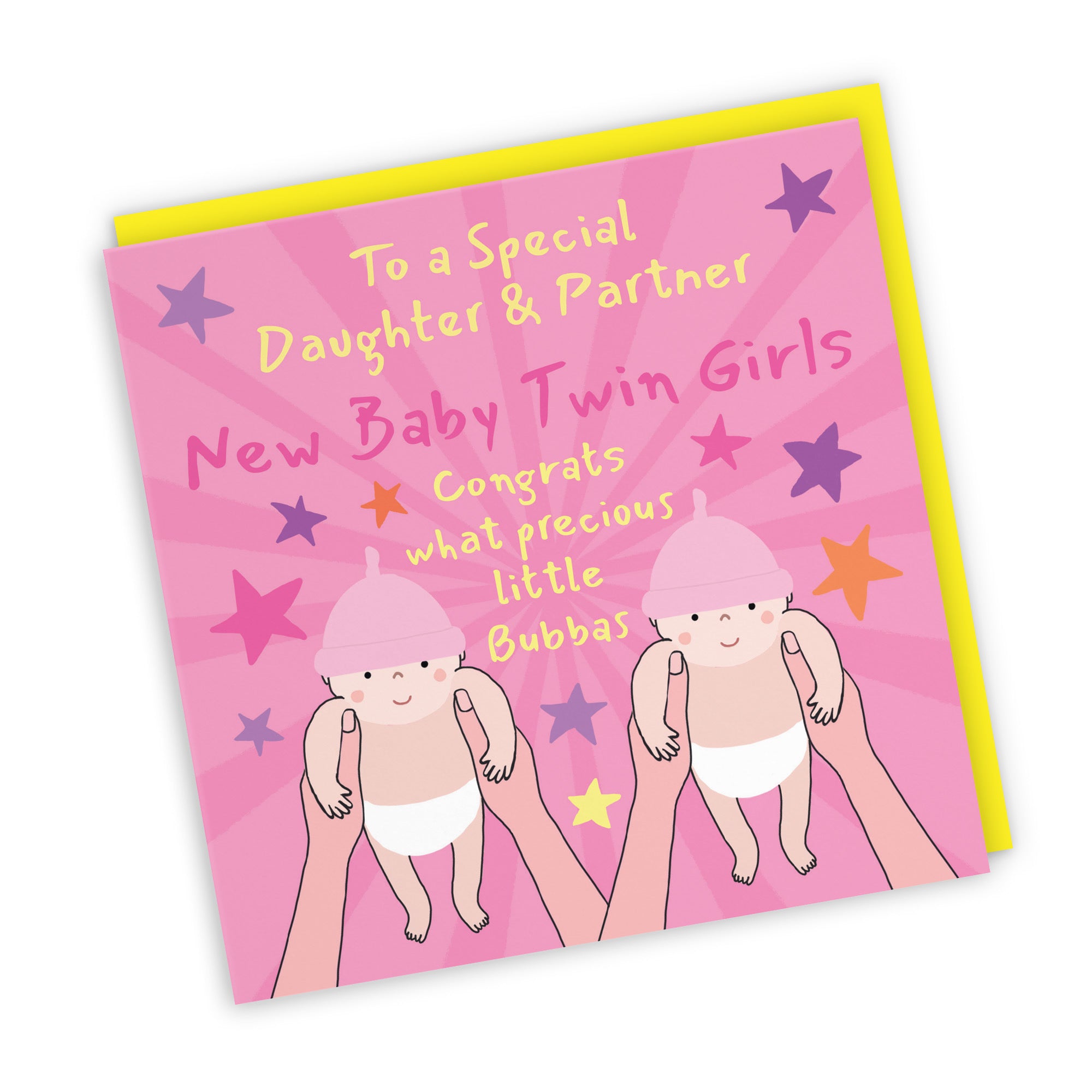 Twins New Baby Girls Congratulations Card For Daughter And Partner Bundle Of Joy Laugh Out Loud - Default Title (GK00785)