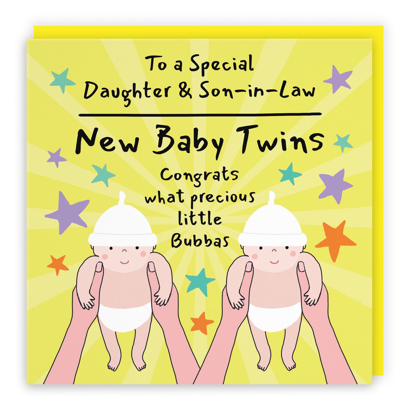 Twins New Baby Congratulations Card For Daughter And Son-in-Law Bundle Of Joy Laugh Out Loud - Default Title (GK00786)