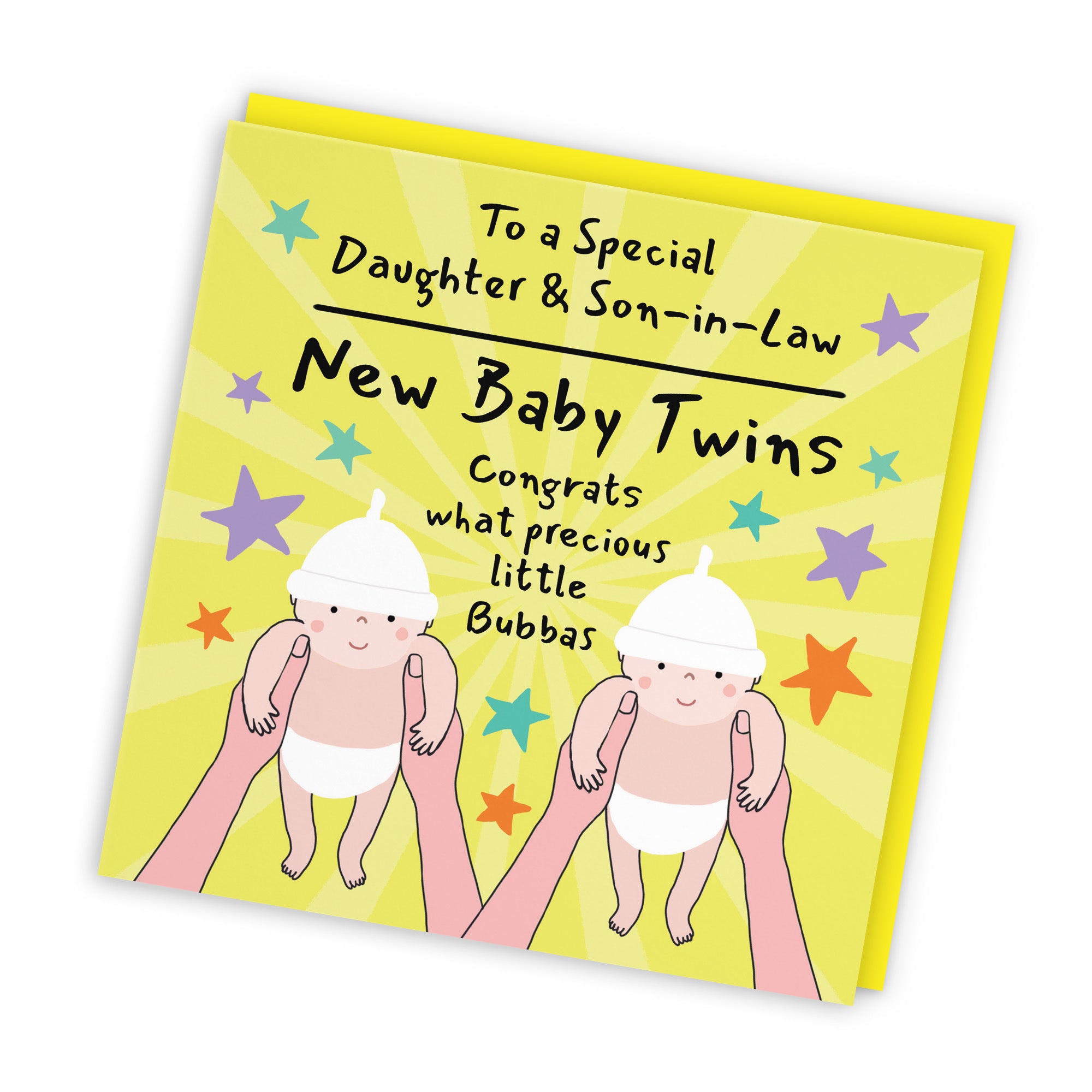 Twins New Baby Congratulations Card For Daughter And Son-in-Law Bundle Of Joy Laugh Out Loud - Default Title (GK00786)
