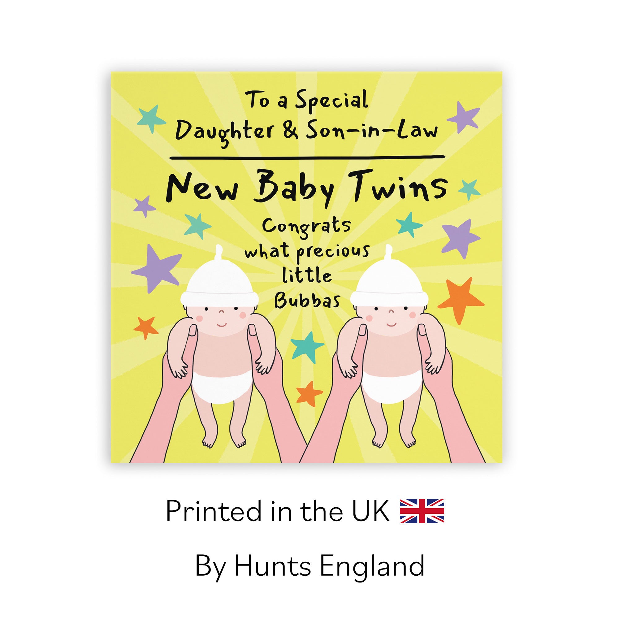 Twins New Baby Congratulations Card For Daughter And Son-in-Law Bundle Of Joy Laugh Out Loud - Default Title (GK00786)