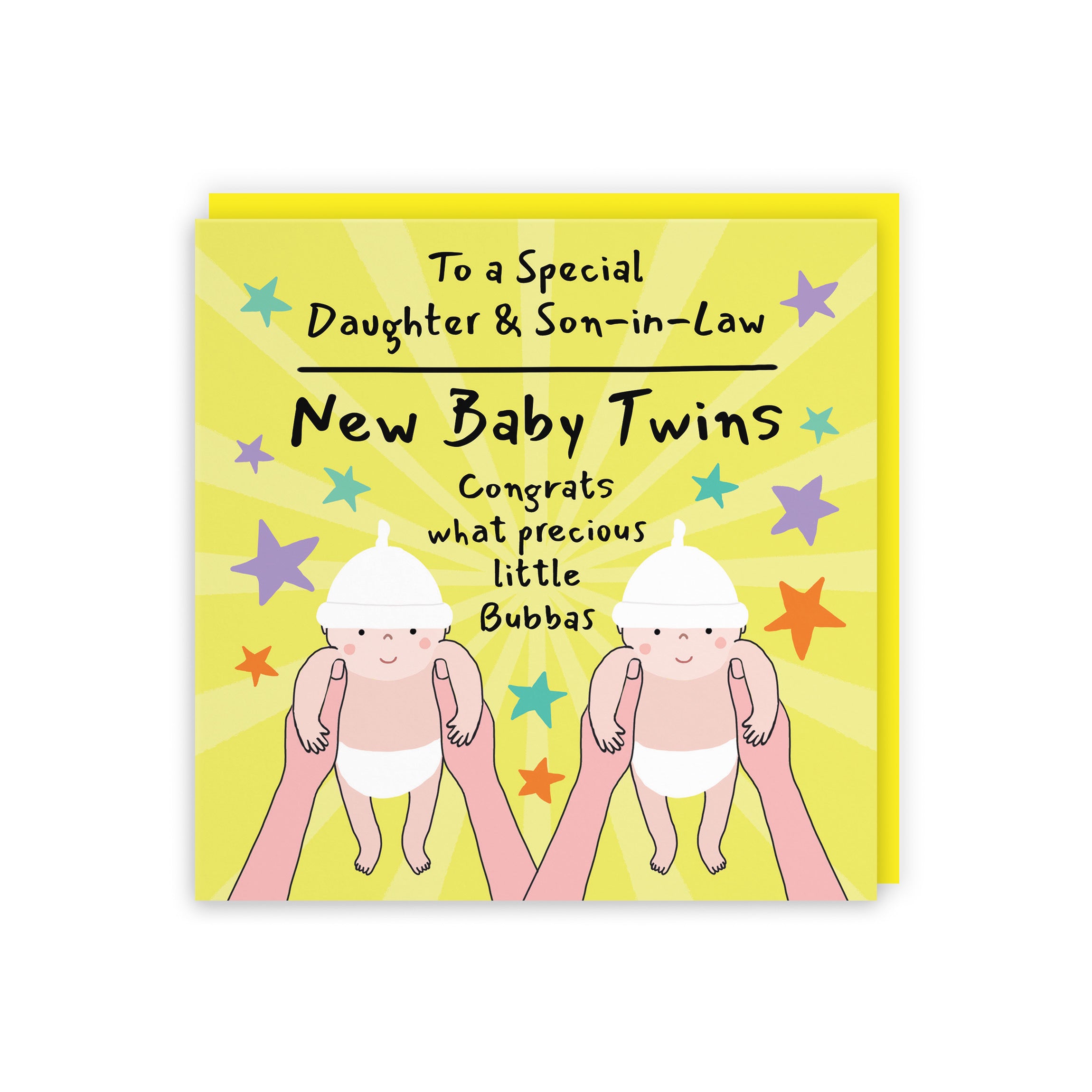 Twins New Baby Congratulations Card For Daughter And Son-in-Law Bundle Of Joy Laugh Out Loud - Default Title (GK00786)