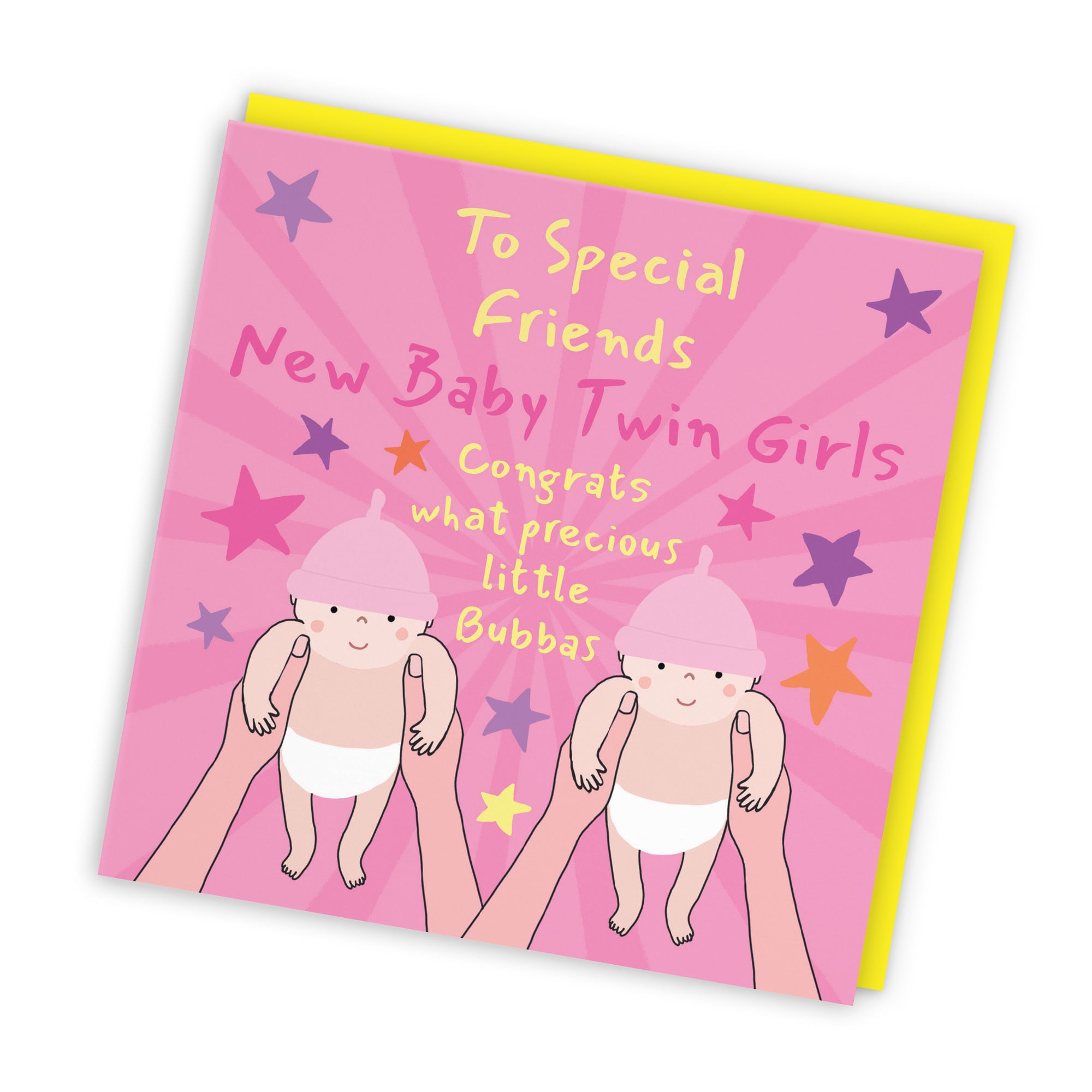 Twins New Baby Girls Congratulations Card For Friends Bundle Of Joy Laugh Out Loud - Default Title (GK00791)