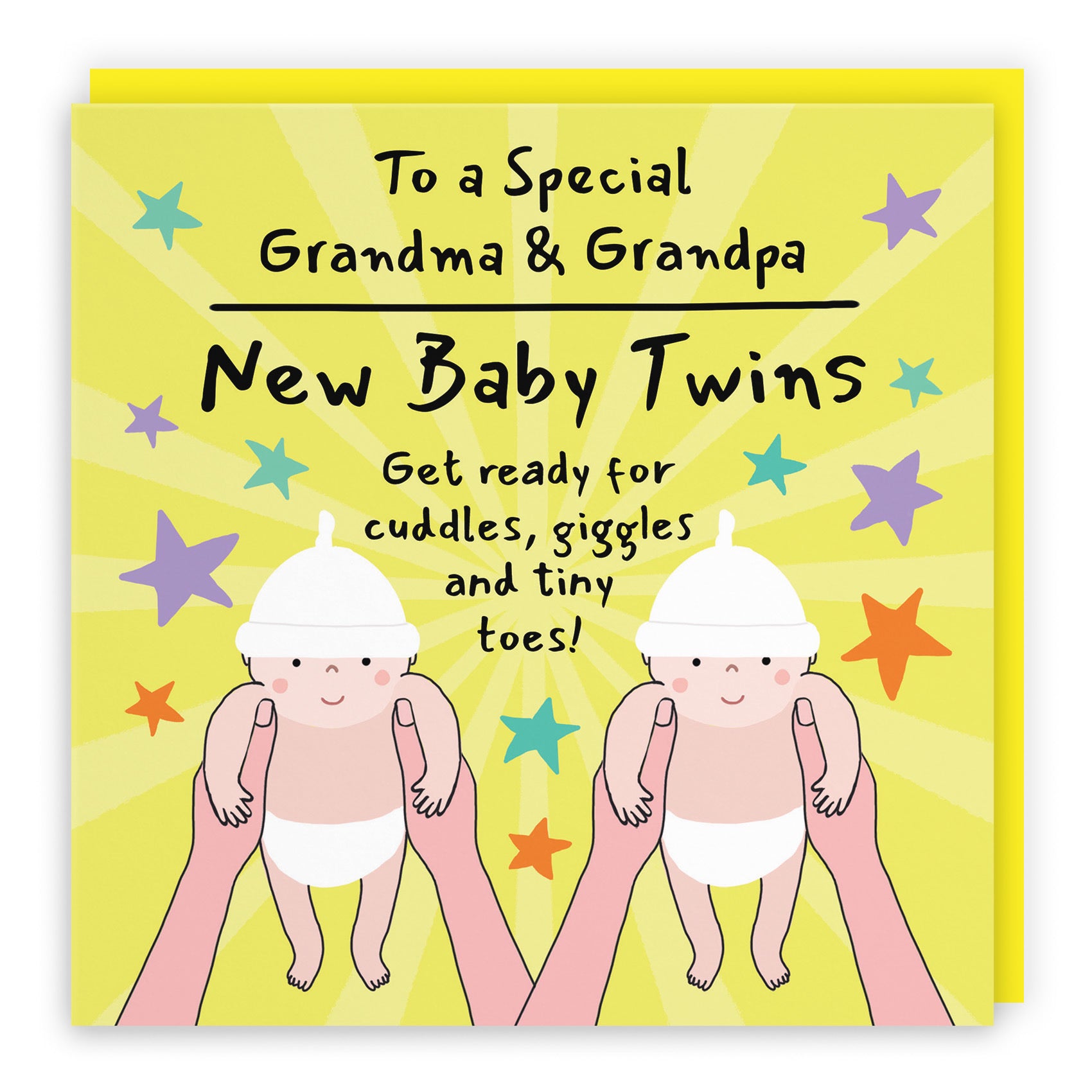 Twins New Baby Congratulations Card For Grandma And Grandpa Bundle Of Joy Laugh Out Loud - Default Title (GK00792)