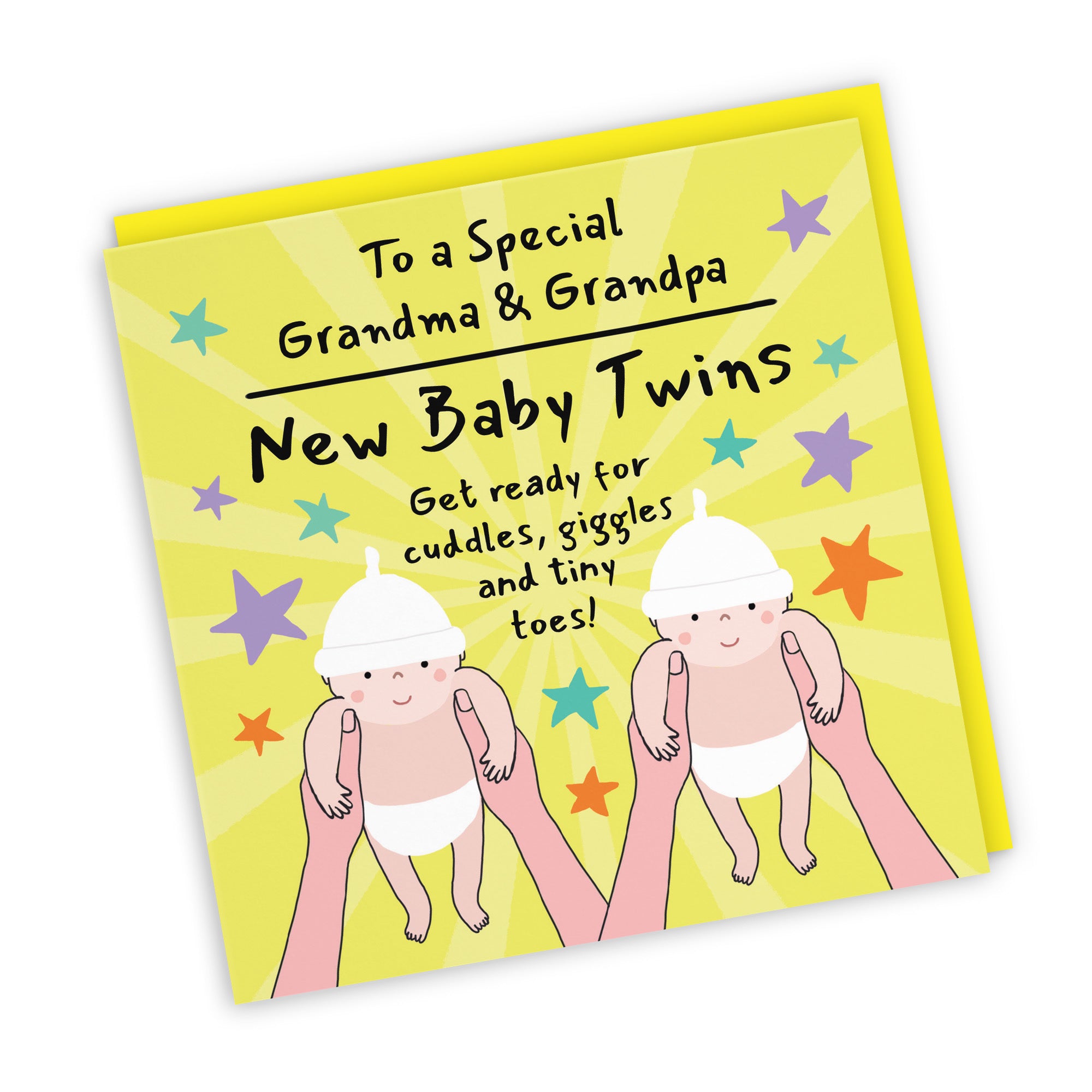 Twins New Baby Congratulations Card For Grandma And Grandpa Bundle Of Joy Laugh Out Loud - Default Title (GK00792)