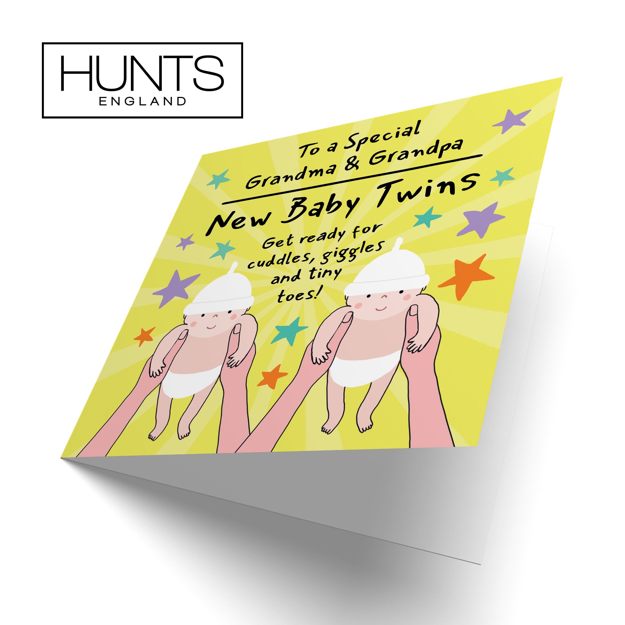 Twins New Baby Congratulations Card For Grandma And Grandpa Bundle Of Joy Laugh Out Loud - Default Title (GK00792)