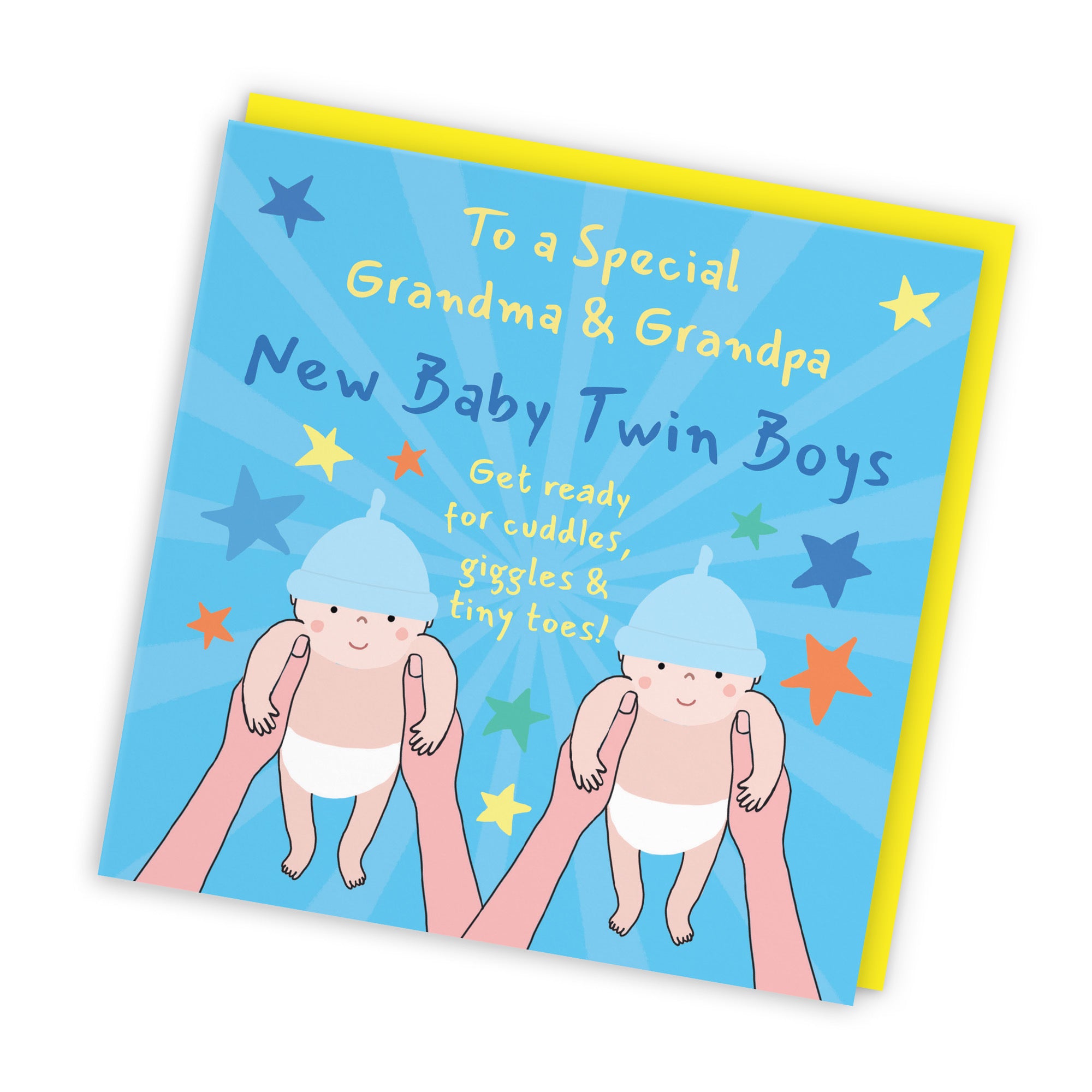 Twins New Baby Boys Congratulations Card For Grandma And Grandpa Bundle Of Joy Laugh Out Loud - Default Title (GK00793)