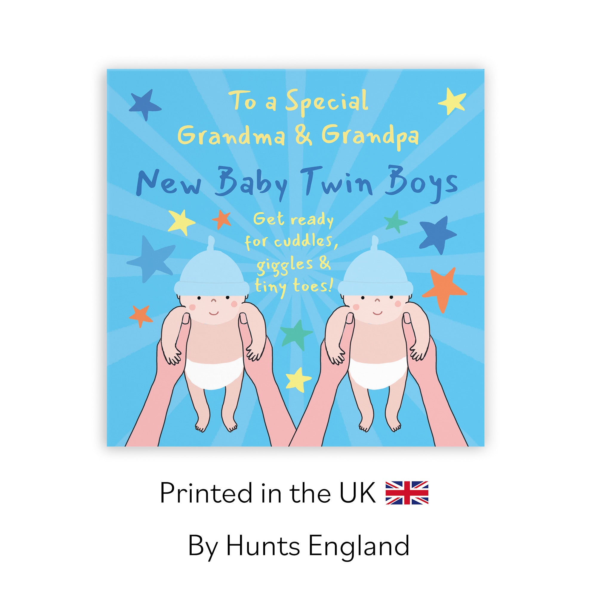 Twins New Baby Boys Congratulations Card For Grandma And Grandpa Bundle Of Joy Laugh Out Loud - Default Title (GK00793)