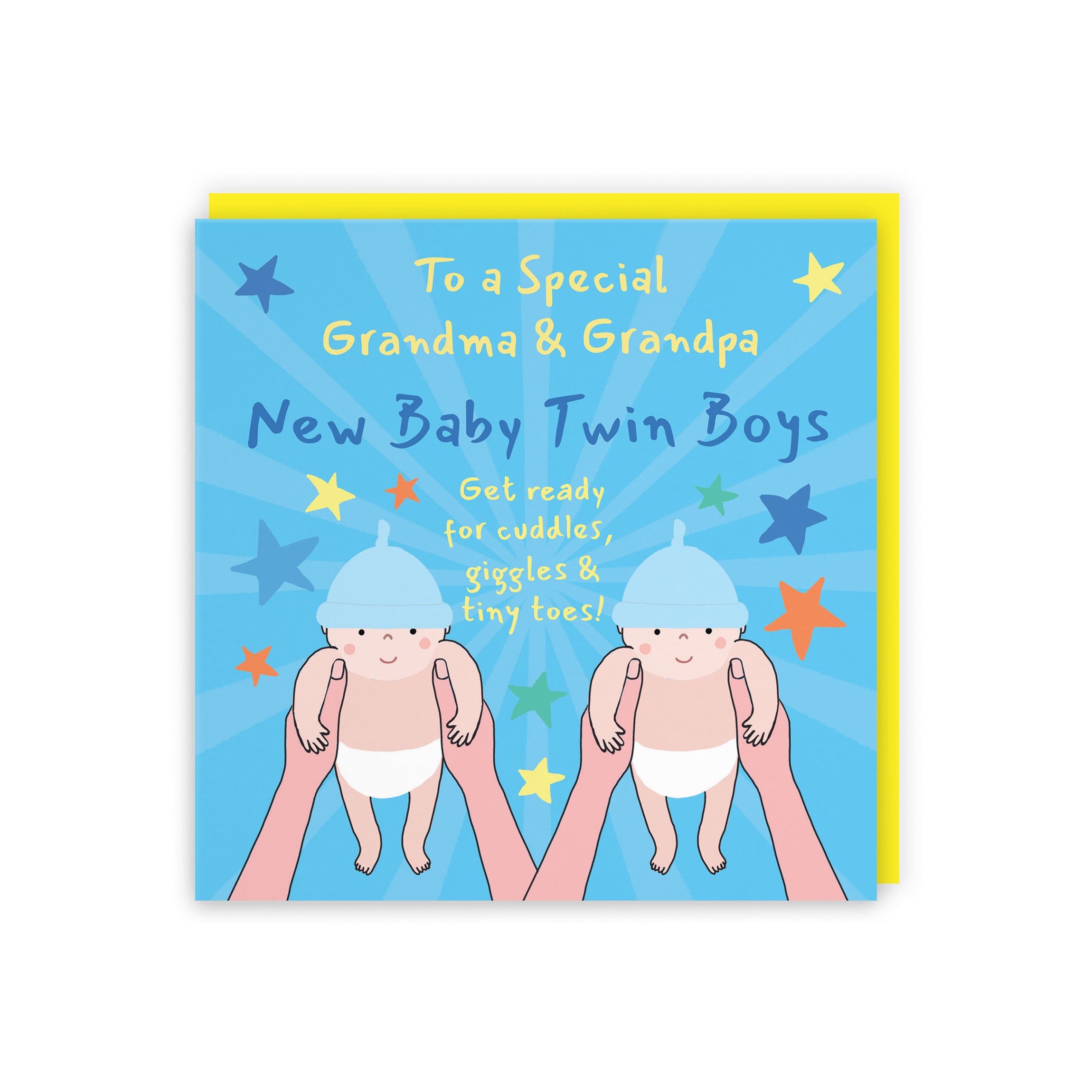 Twins New Baby Boys Congratulations Card For Grandma And Grandpa Bundle Of Joy Laugh Out Loud - Default Title (GK00793)