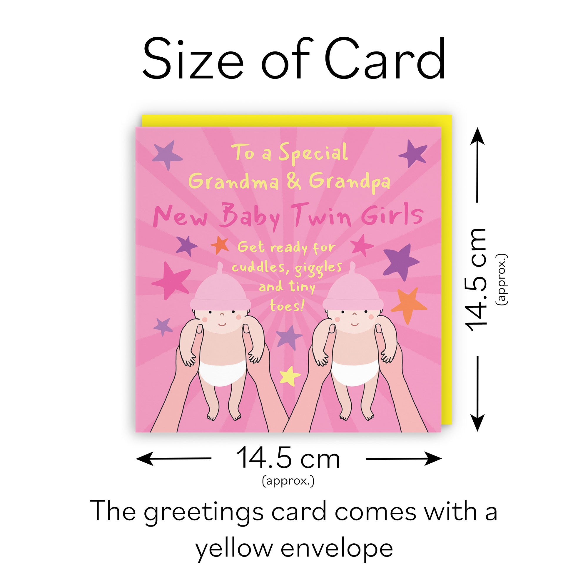 Twins New Baby Girls Congratulations Card For Grandma And Grandpa Bundle Of Joy Laugh Out Loud - Default Title (GK00794)