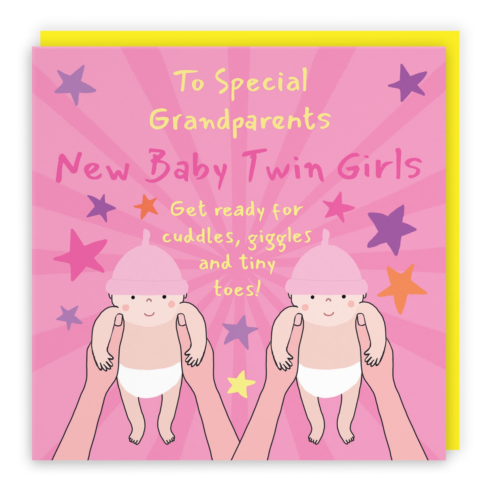 Twins New Baby Girls Congratulations Card For Grandparents Bundle Of Joy Laugh Out Loud - Default Title (GK00797)