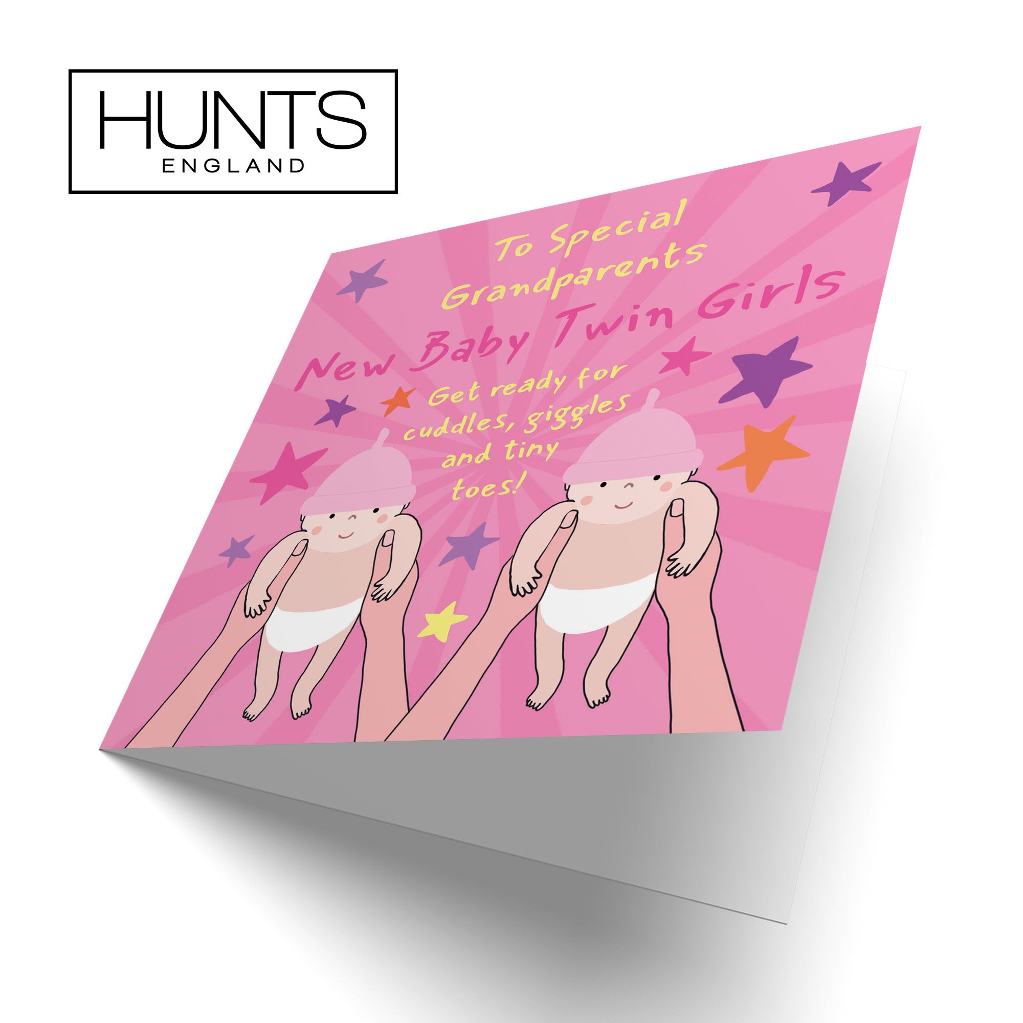 Twins New Baby Girls Congratulations Card For Grandparents Bundle Of Joy Laugh Out Loud - Default Title (GK00797)