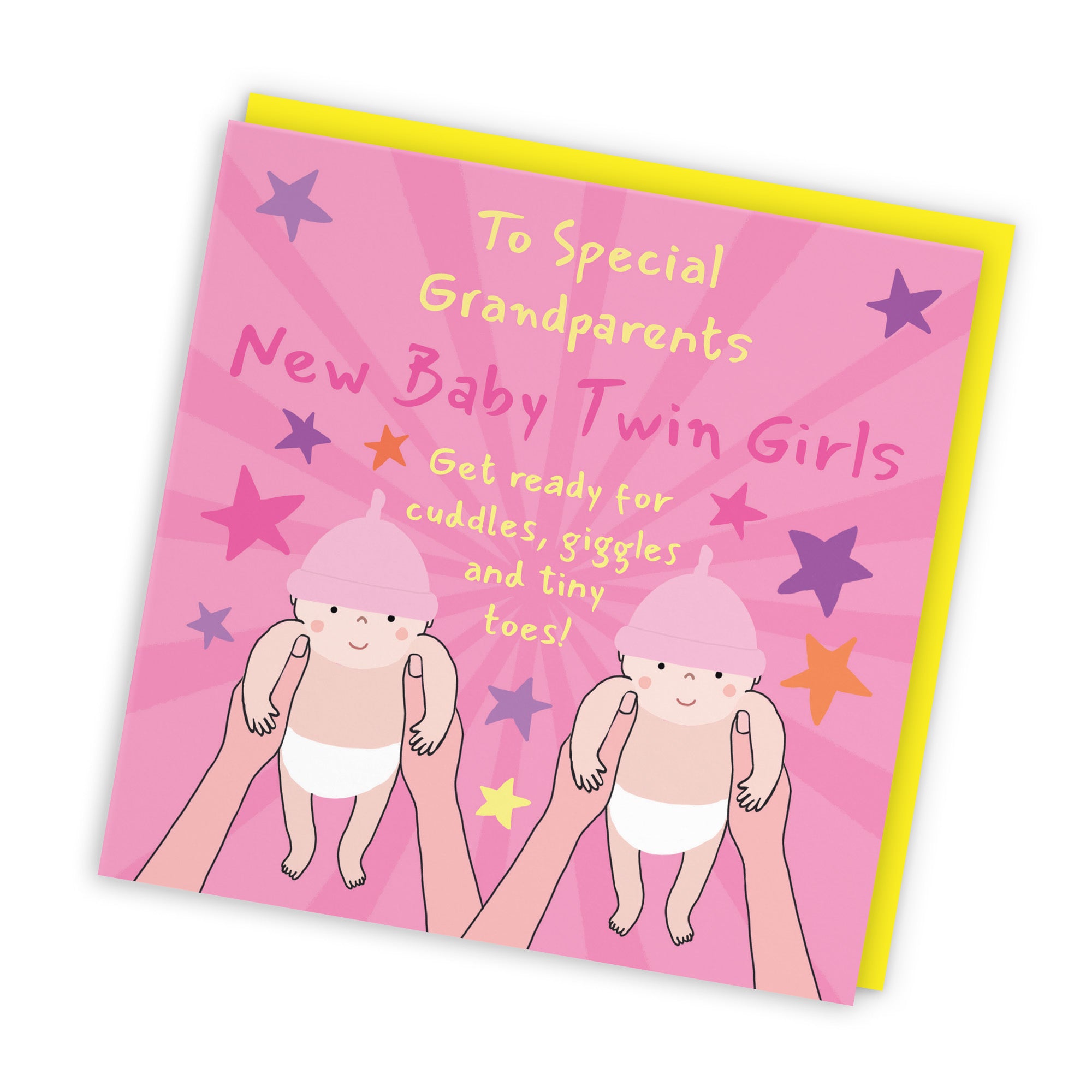 Twins New Baby Girls Congratulations Card For Grandparents Bundle Of Joy Laugh Out Loud - Default Title (GK00797)