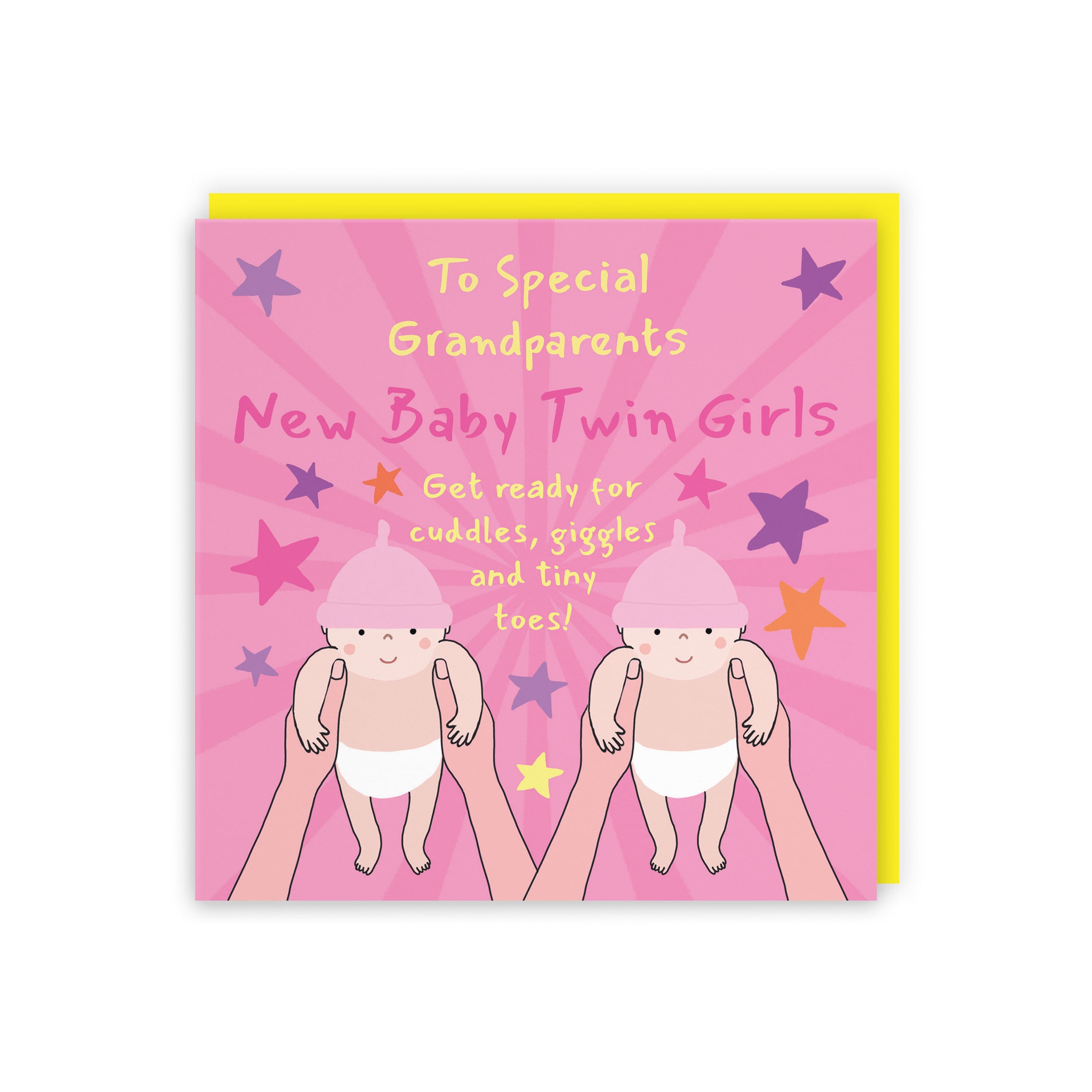 Twins New Baby Girls Congratulations Card For Grandparents Bundle Of Joy Laugh Out Loud - Default Title (GK00797)