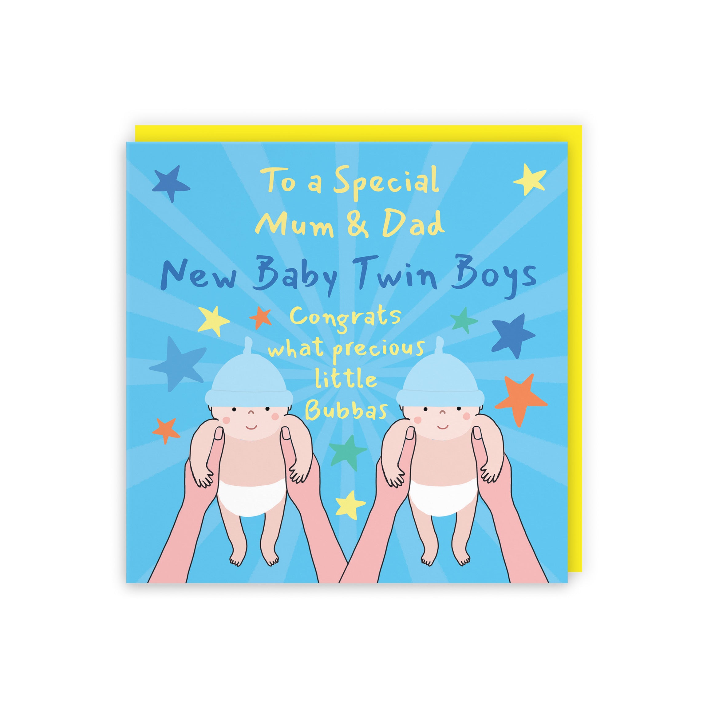 Twins New Baby Boys Congratulations Card For Mum And Dad Bundle Of Joy Laugh Out Loud - Default Title (GK00802)