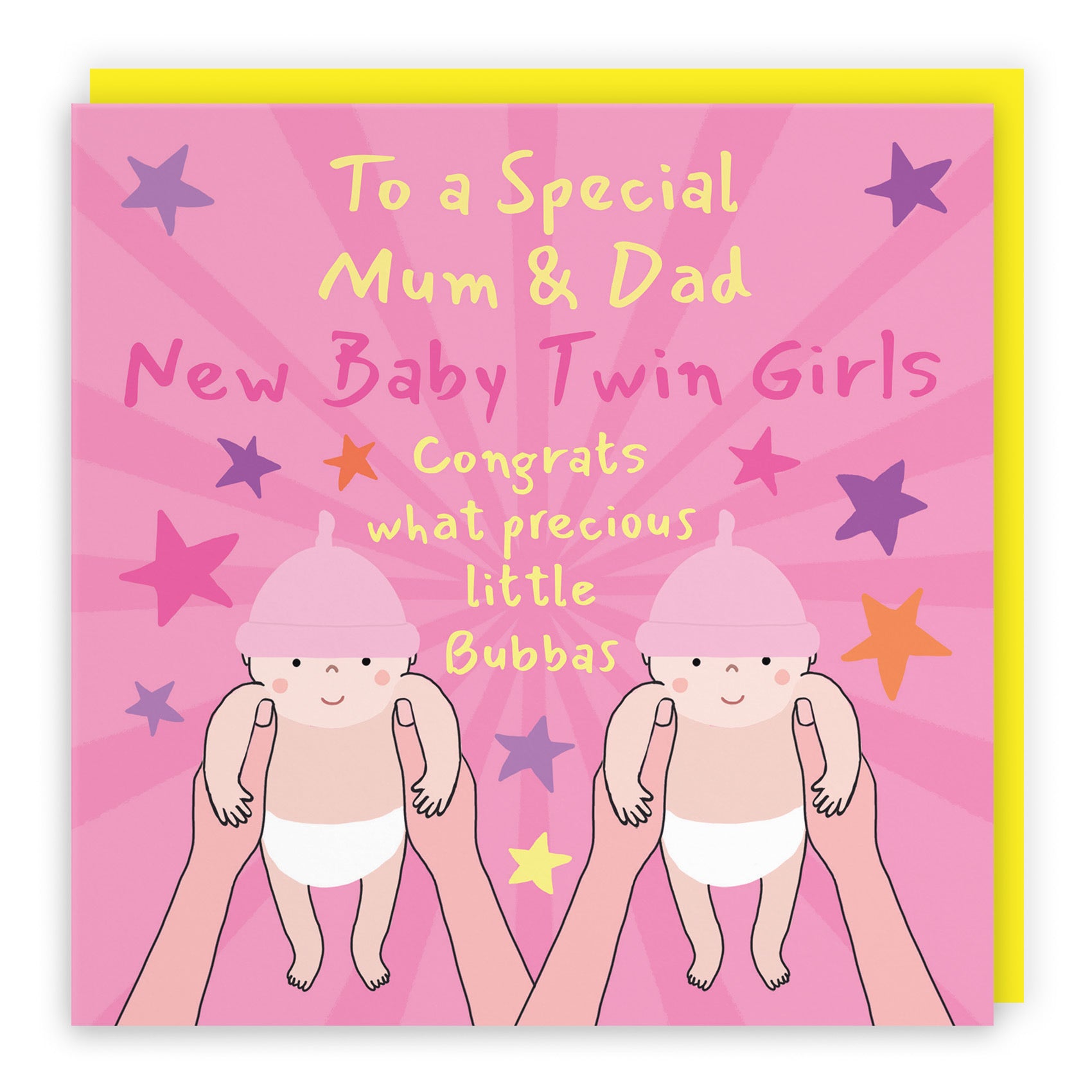 Twins New Baby Girls Congratulations Card For Mum And Dad Bundle Of Joy Laugh Out Loud - Default Title (GK00803)