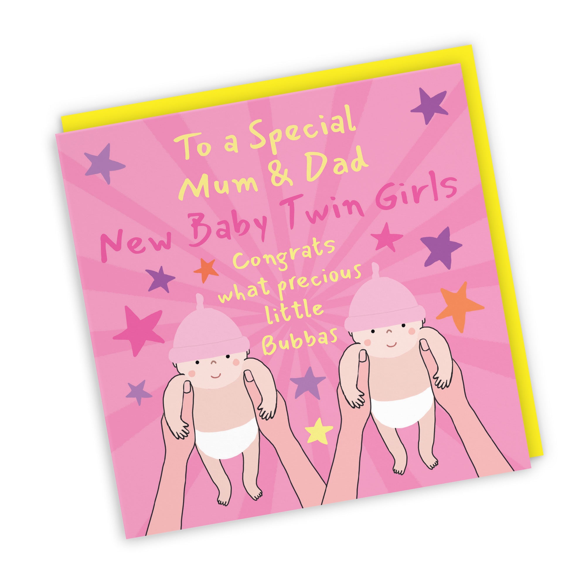 Twins New Baby Girls Congratulations Card For Mum And Dad Bundle Of Joy Laugh Out Loud - Default Title (GK00803)