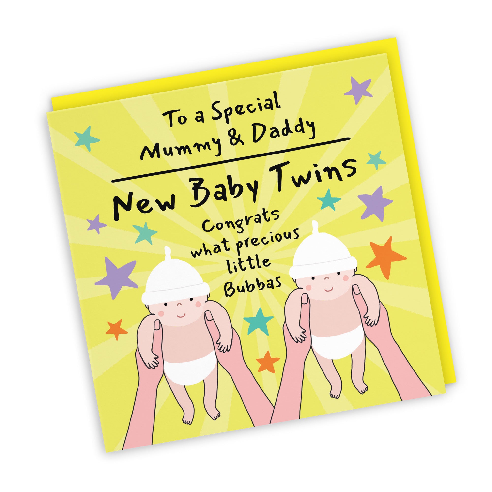 Twins New Baby Congratulations Card For Mummy And Daddy Bundle Of Joy Laugh Out Loud - Default Title (GK00804)