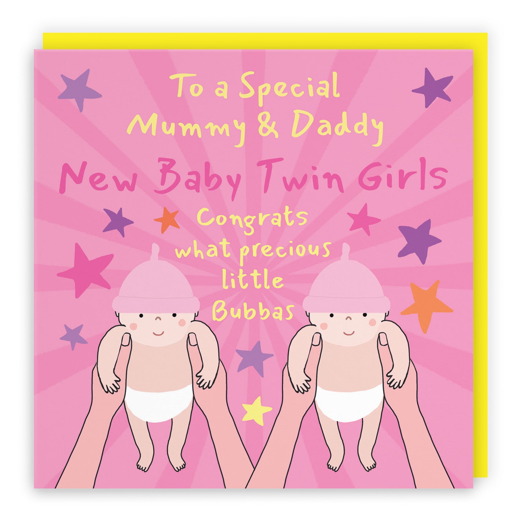 Twins New Baby Girls Congratulations Card For Mummy And Daddy Bundle Of Joy Laugh Out Loud - Default Title (GK00806)