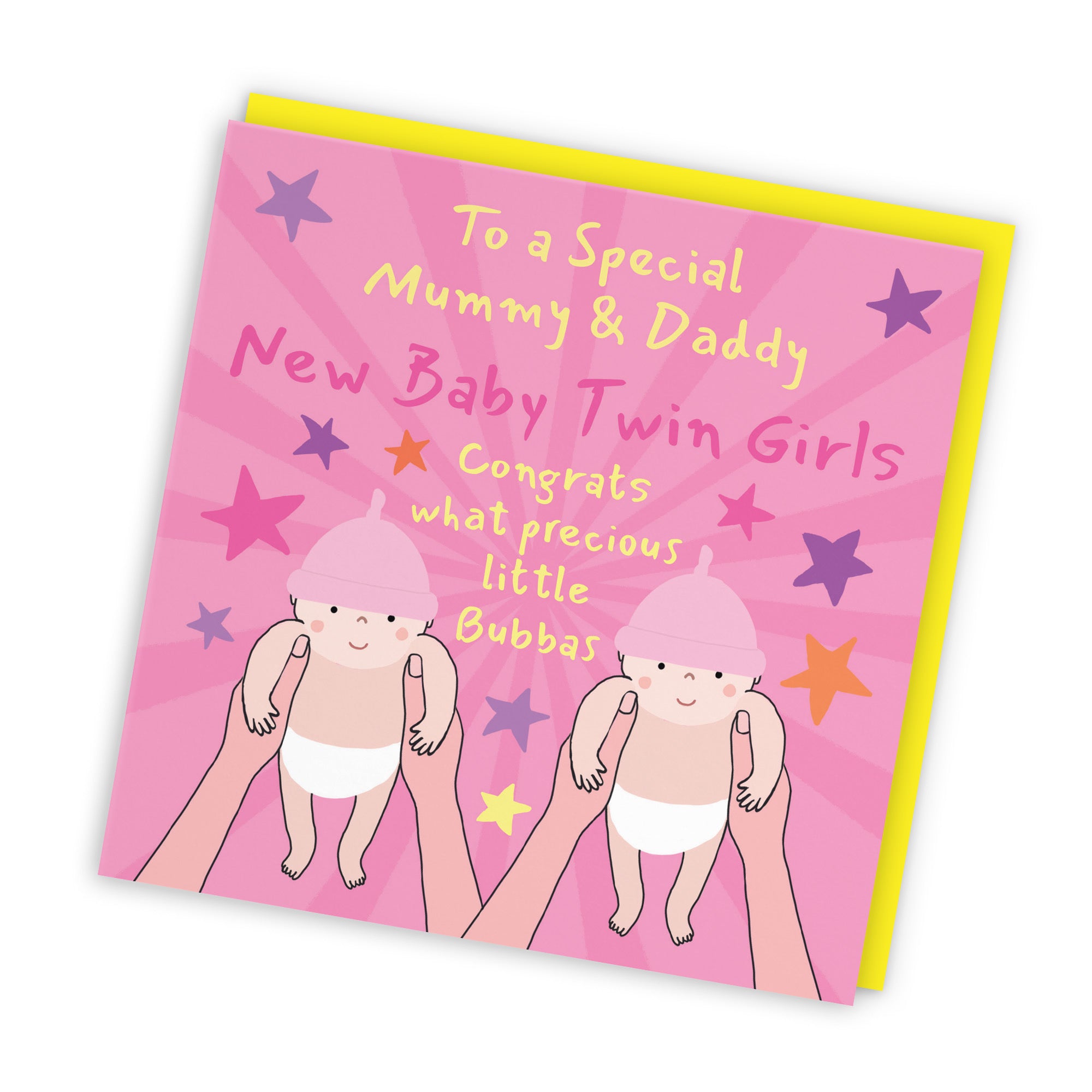 Twins New Baby Girls Congratulations Card For Mummy And Daddy Bundle Of Joy Laugh Out Loud - Default Title (GK00806)