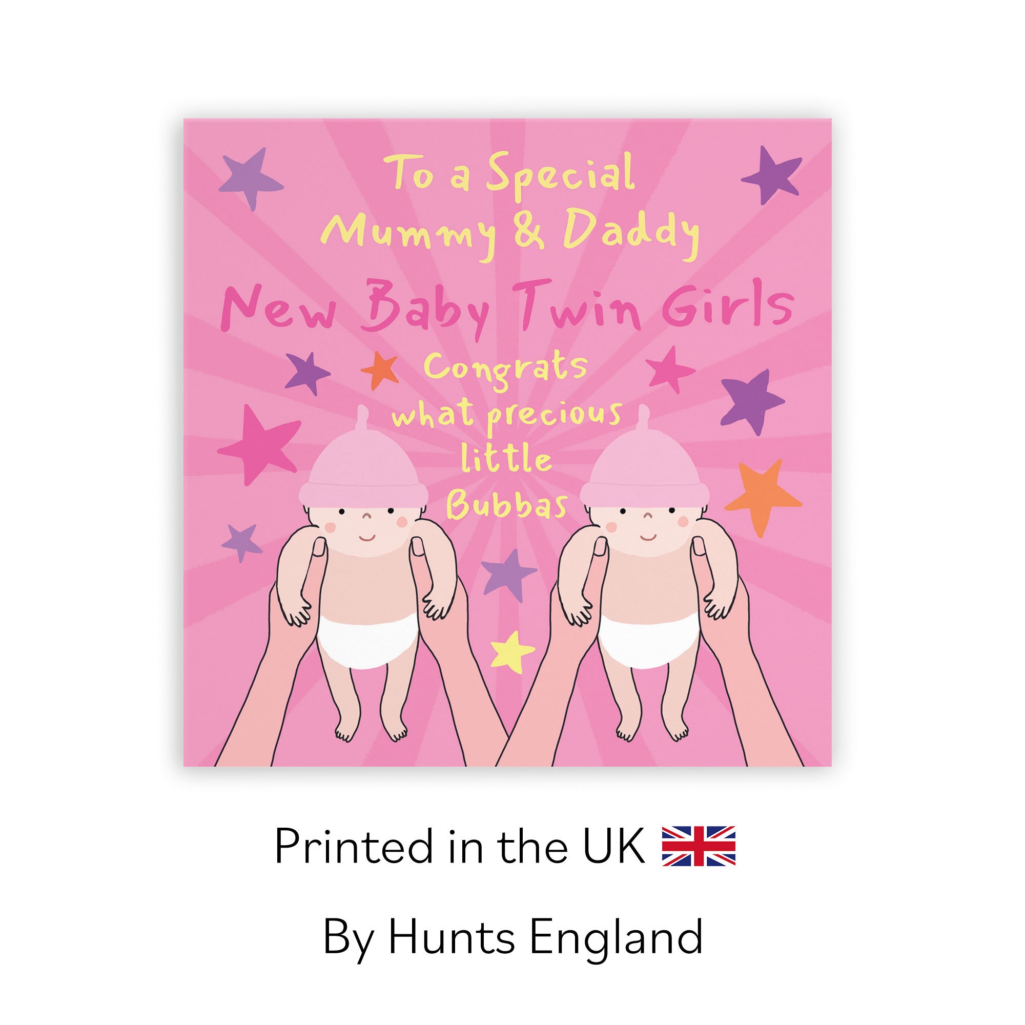 Twins New Baby Girls Congratulations Card For Mummy And Daddy Bundle Of Joy Laugh Out Loud - Default Title (GK00806)
