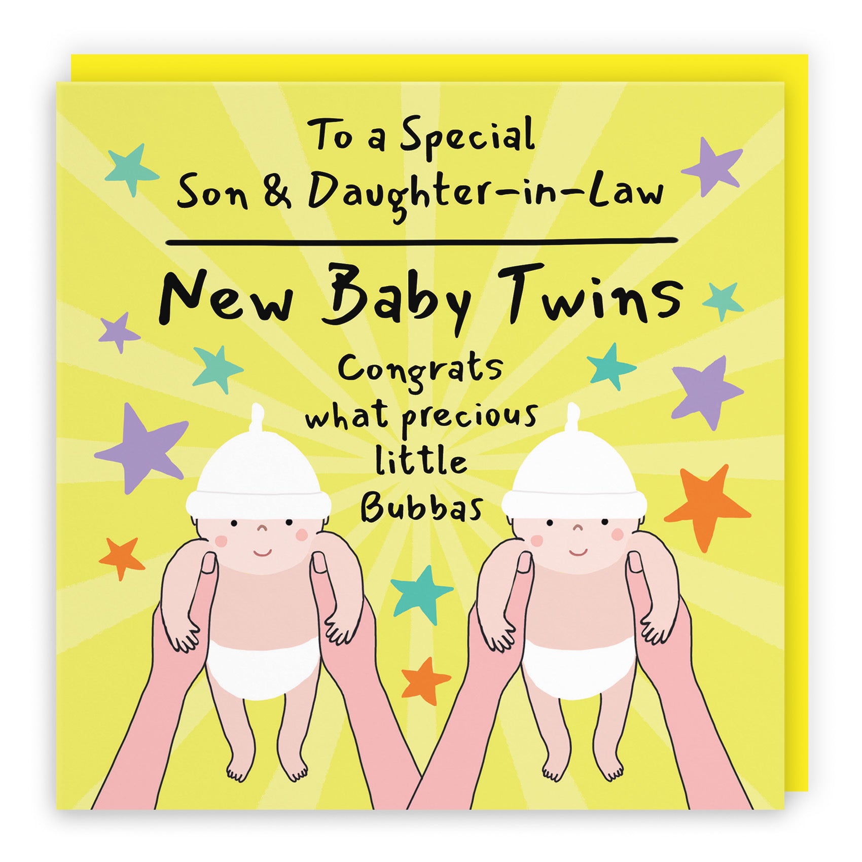 Twins New Baby Congratulations Card For Son And Daughter-in-Law Bundle Of Joy Laugh Out Loud - Default Title (GK00807)