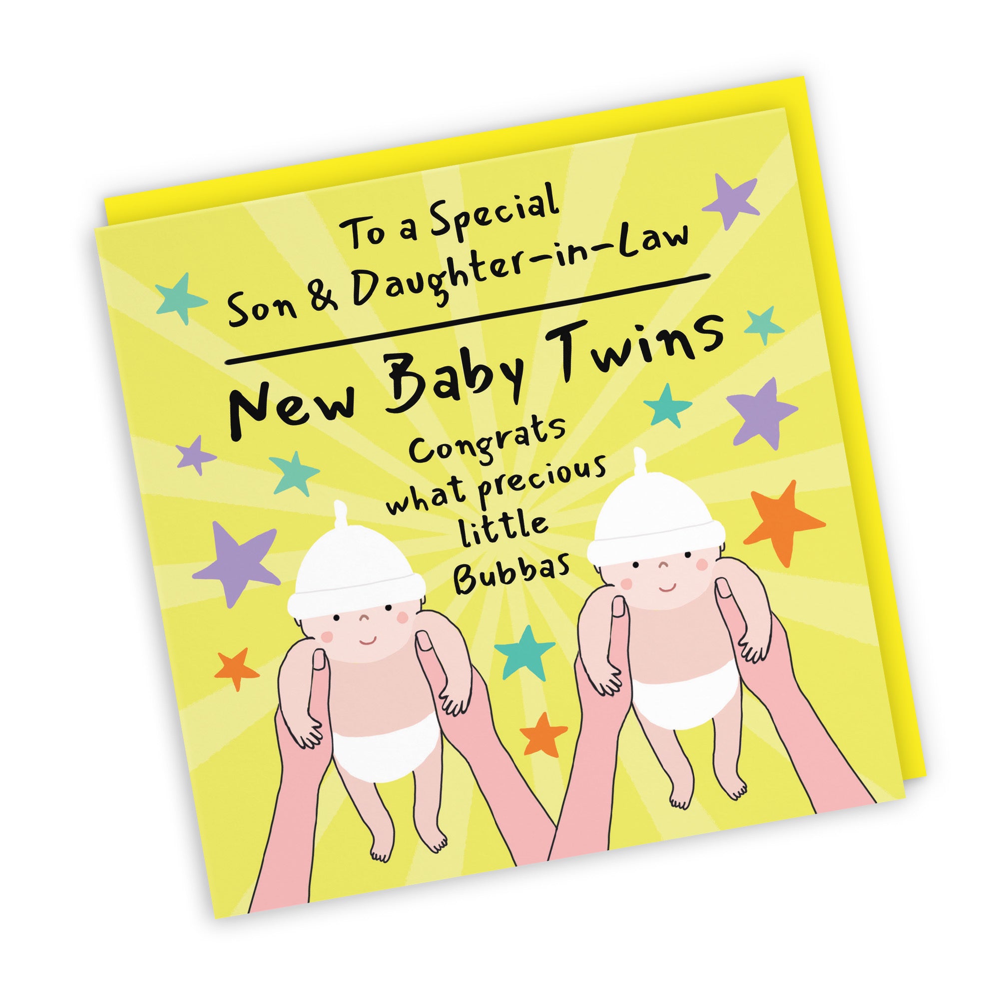 Twins New Baby Congratulations Card For Son And Daughter-in-Law Bundle Of Joy Laugh Out Loud - Default Title (GK00807)