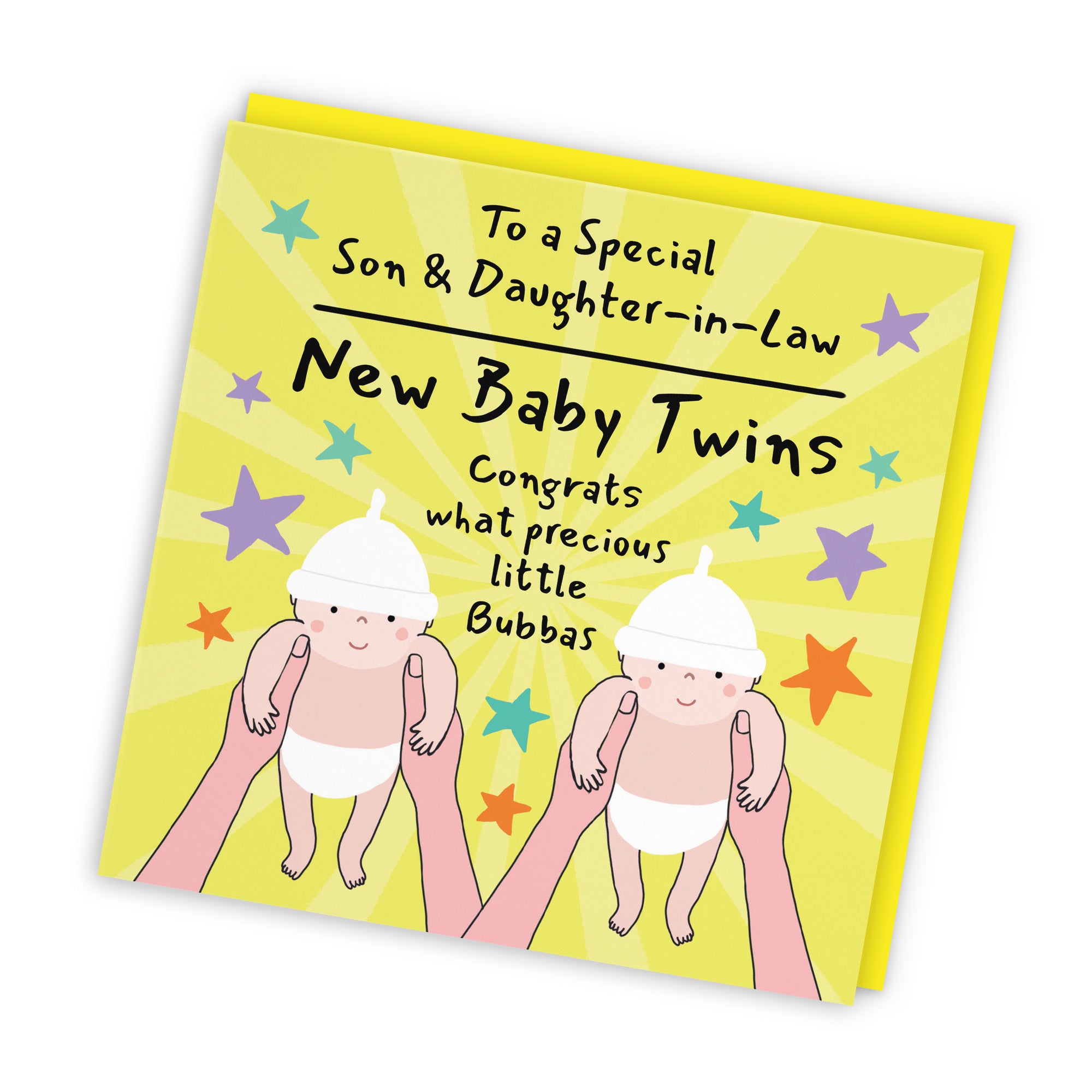Twins New Baby Congratulations Card For Son And Daughter-in-Law Bundle Of Joy Laugh Out Loud - Default Title (GK00807)
