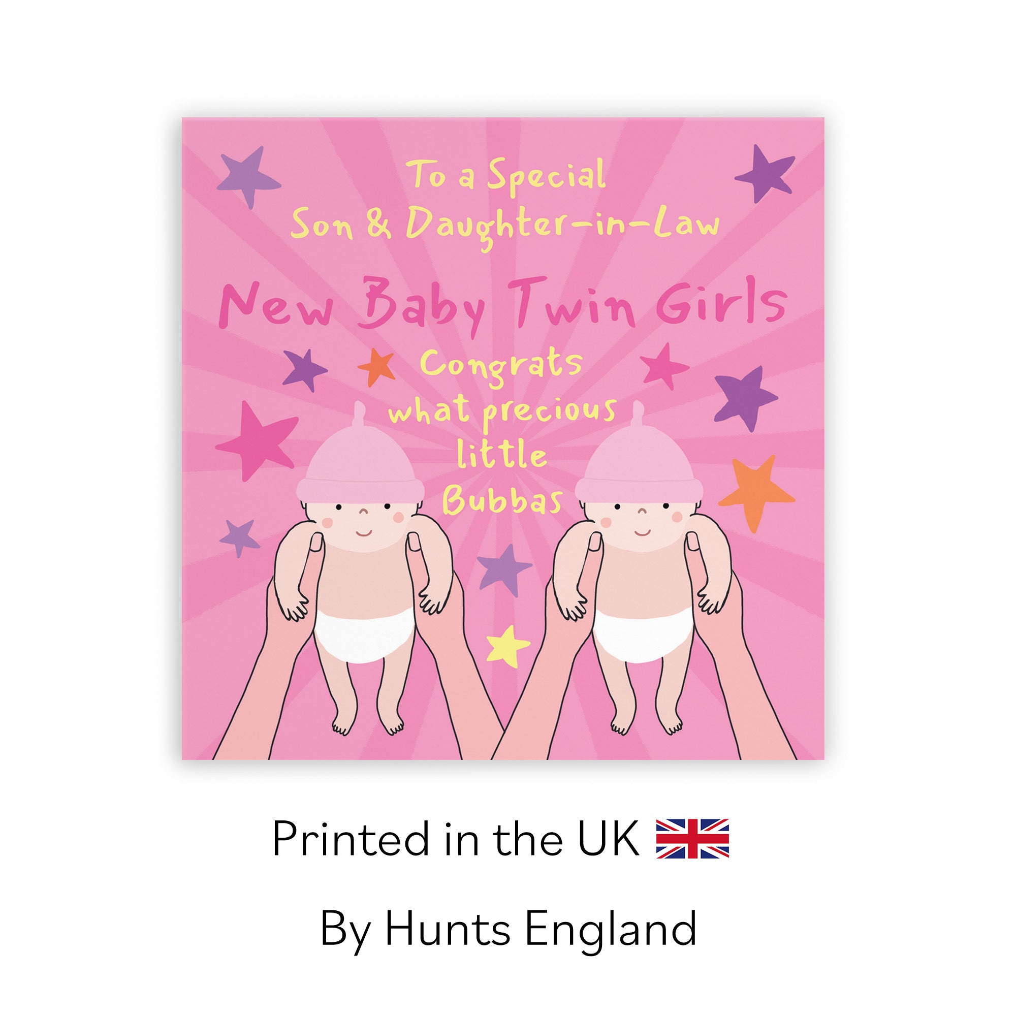 Twins New Baby Girls Congratulations Card For Son And Daughter-in-Law Bundle Of Joy Laugh Out Loud - Default Title (GK00809)
