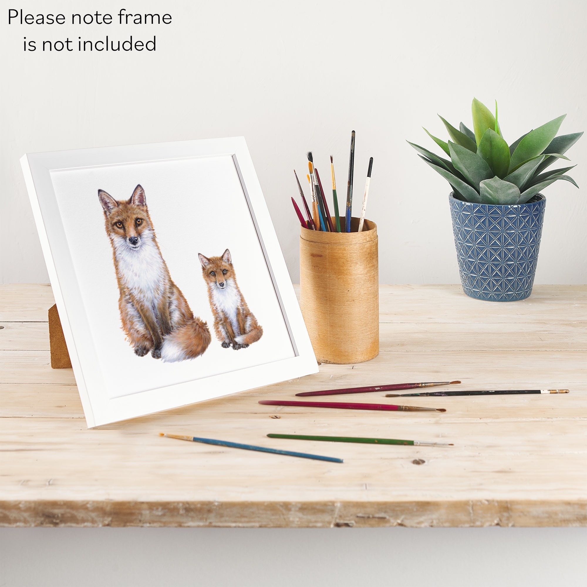 'Foxes' Fine Art Unframed Square Print Milo's Gallery