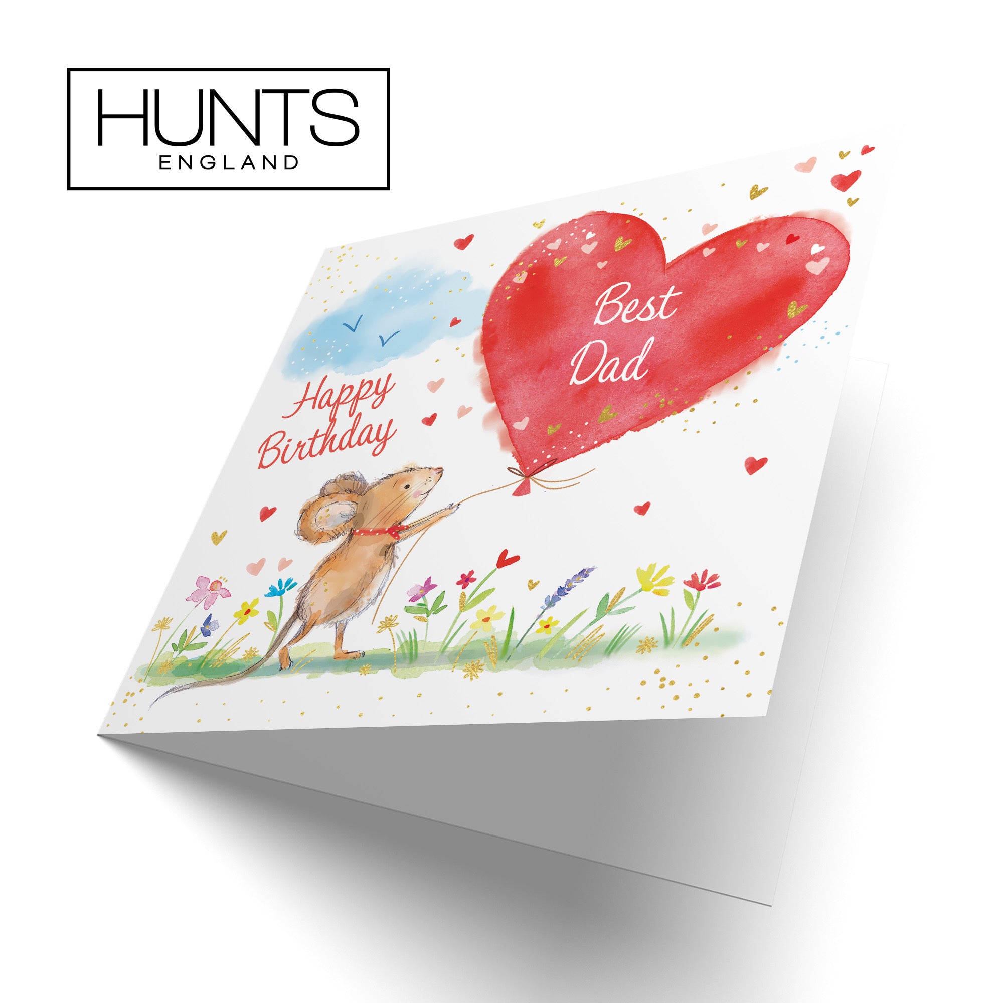 Dad Birthday Card Gold Foil Marty The Mouse - Default Title (LCH00779)