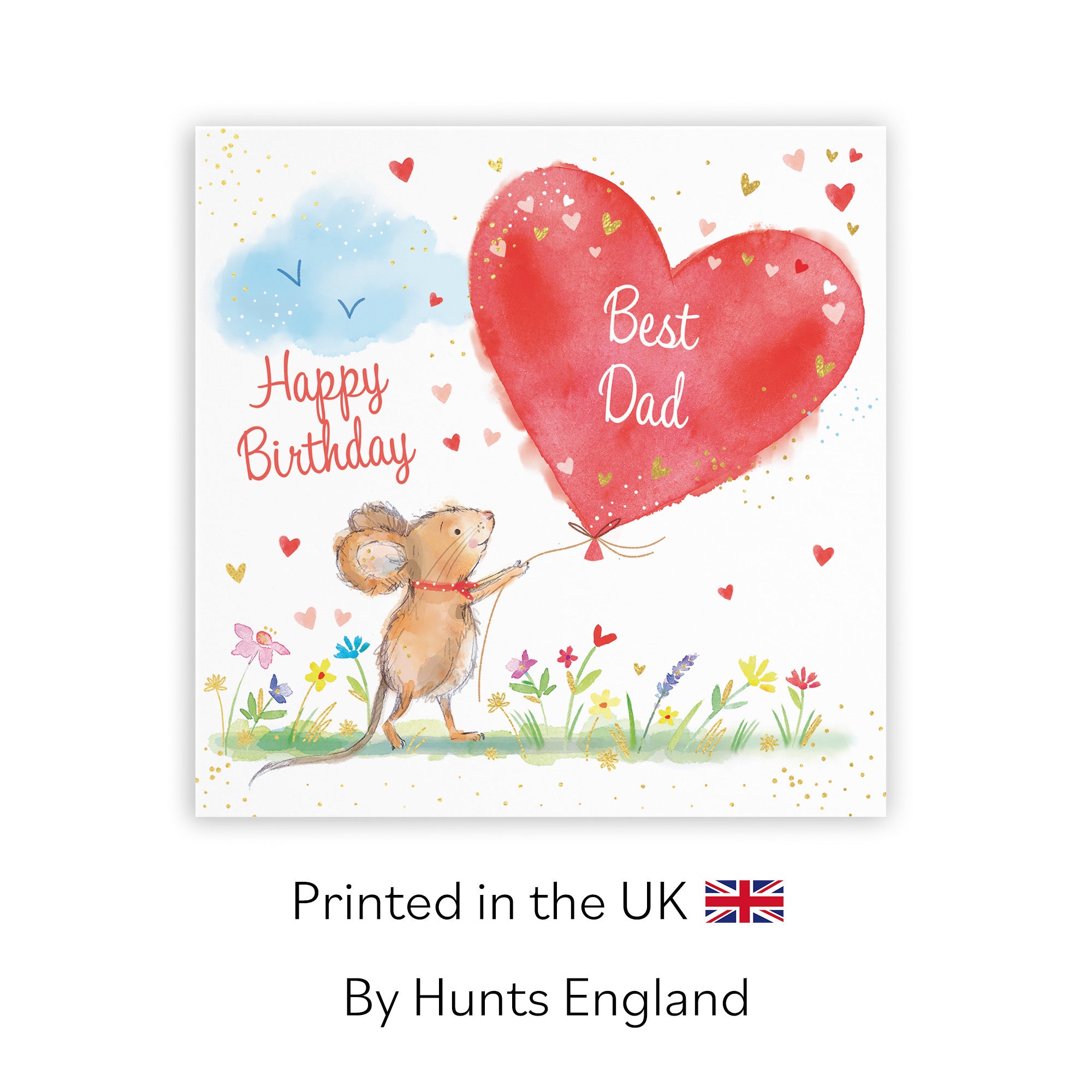 Dad Birthday Card Gold Foil Marty The Mouse - Default Title (LCH00779)