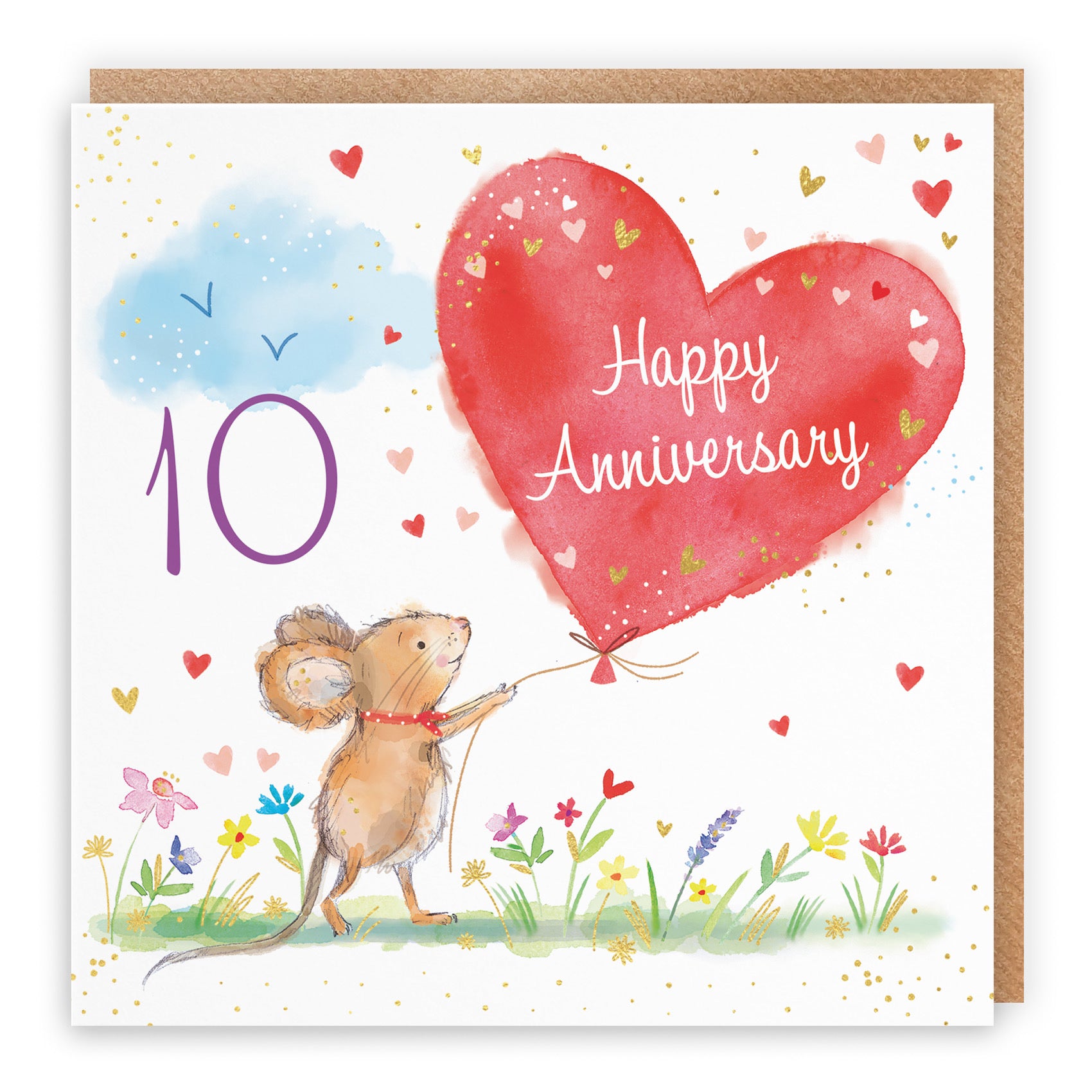 10th Anniversary Card Gold Foil Marty The Mouse - Default Title (LCH00787)