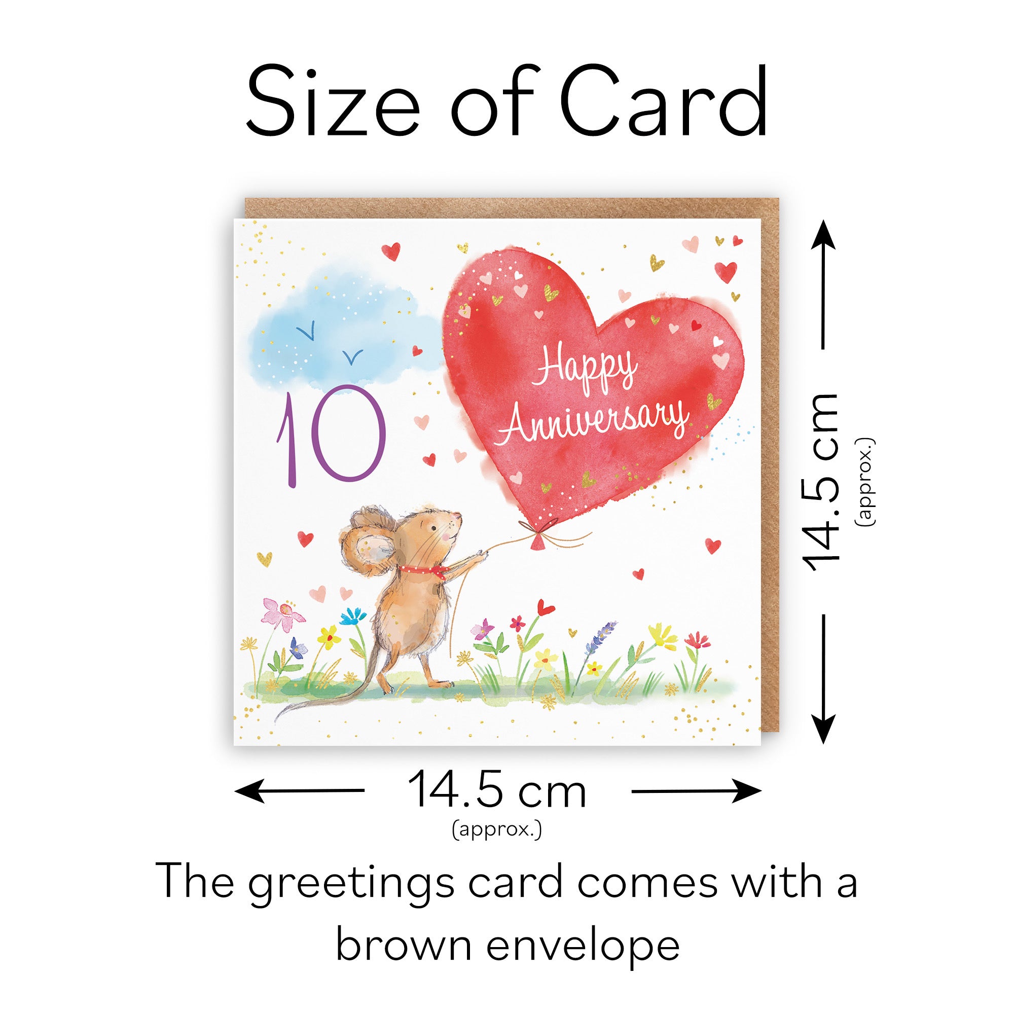 10th Anniversary Card Gold Foil Marty The Mouse - Default Title (LCH00787)