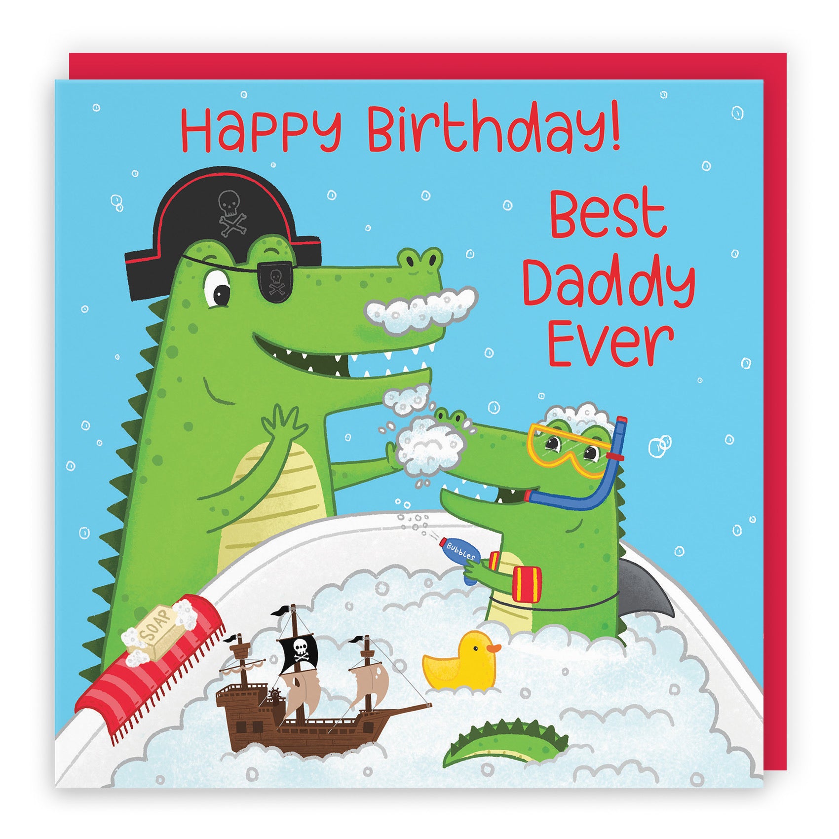 Daddy Birthday Crocodile Bath Time Card Imagination - Default Title (LG01642)