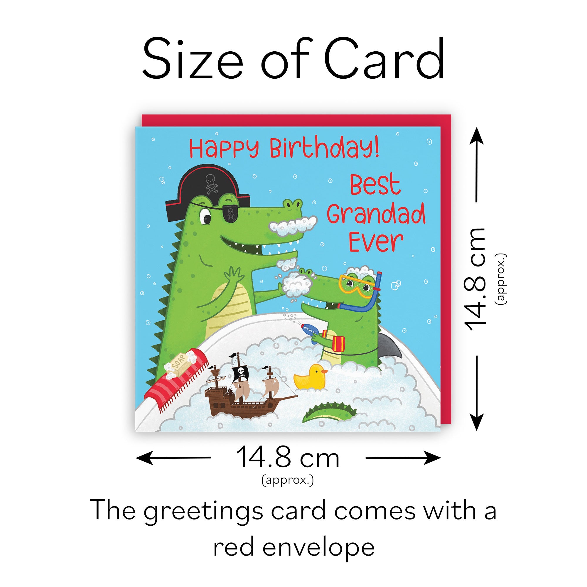 Grandad Birthday Crocodile Bath Time Card Imagination - Default Title (LG01643)