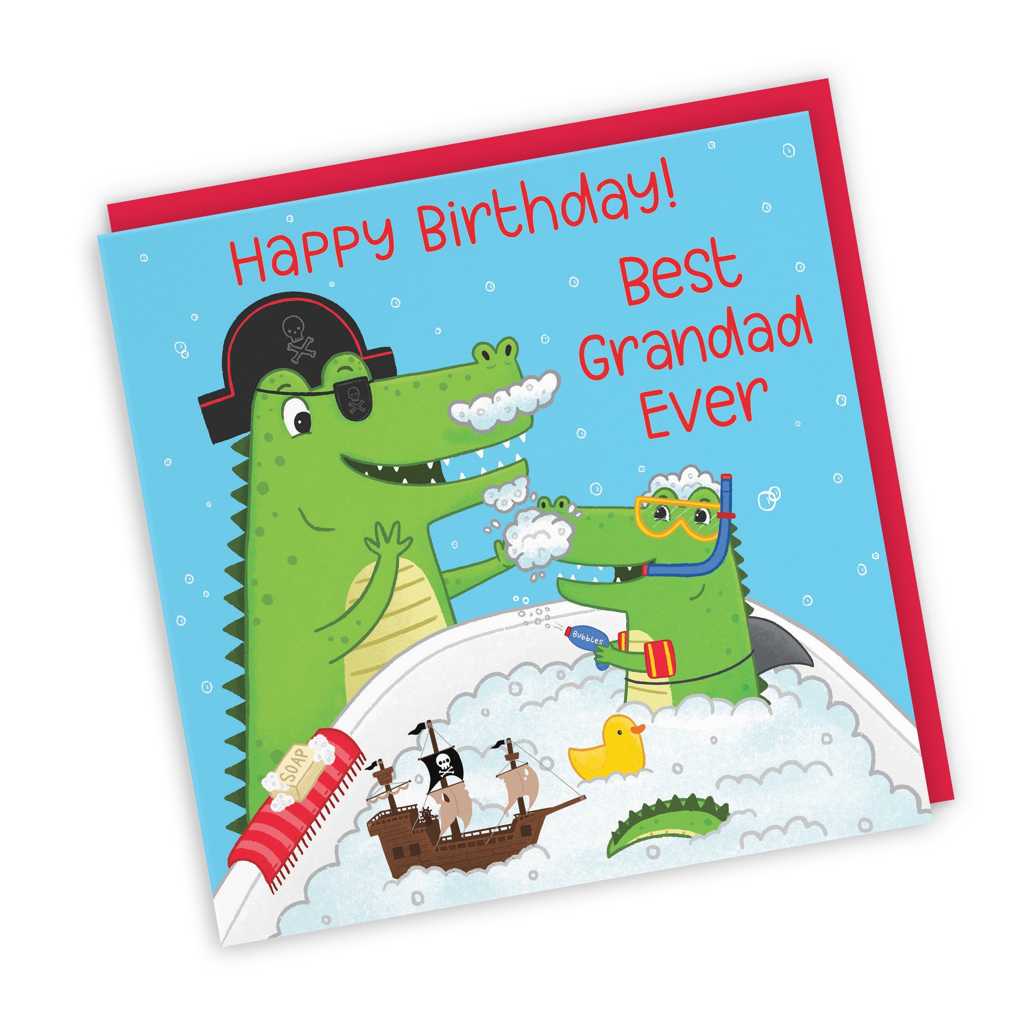 Grandad Birthday Crocodile Bath Time Card Imagination - Default Title (LG01643)