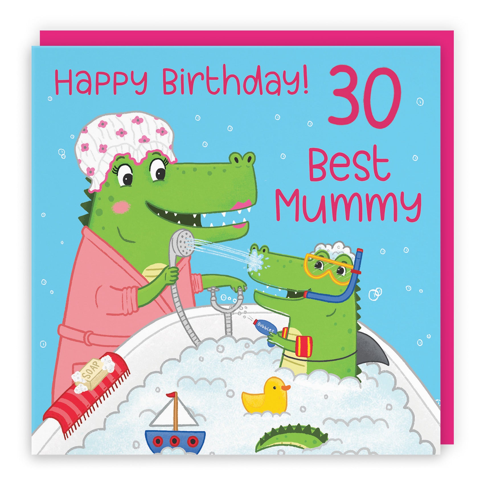 30th Mummy Birthday Crocodile Bath Time Card Imagination - Default Title (LG01648)