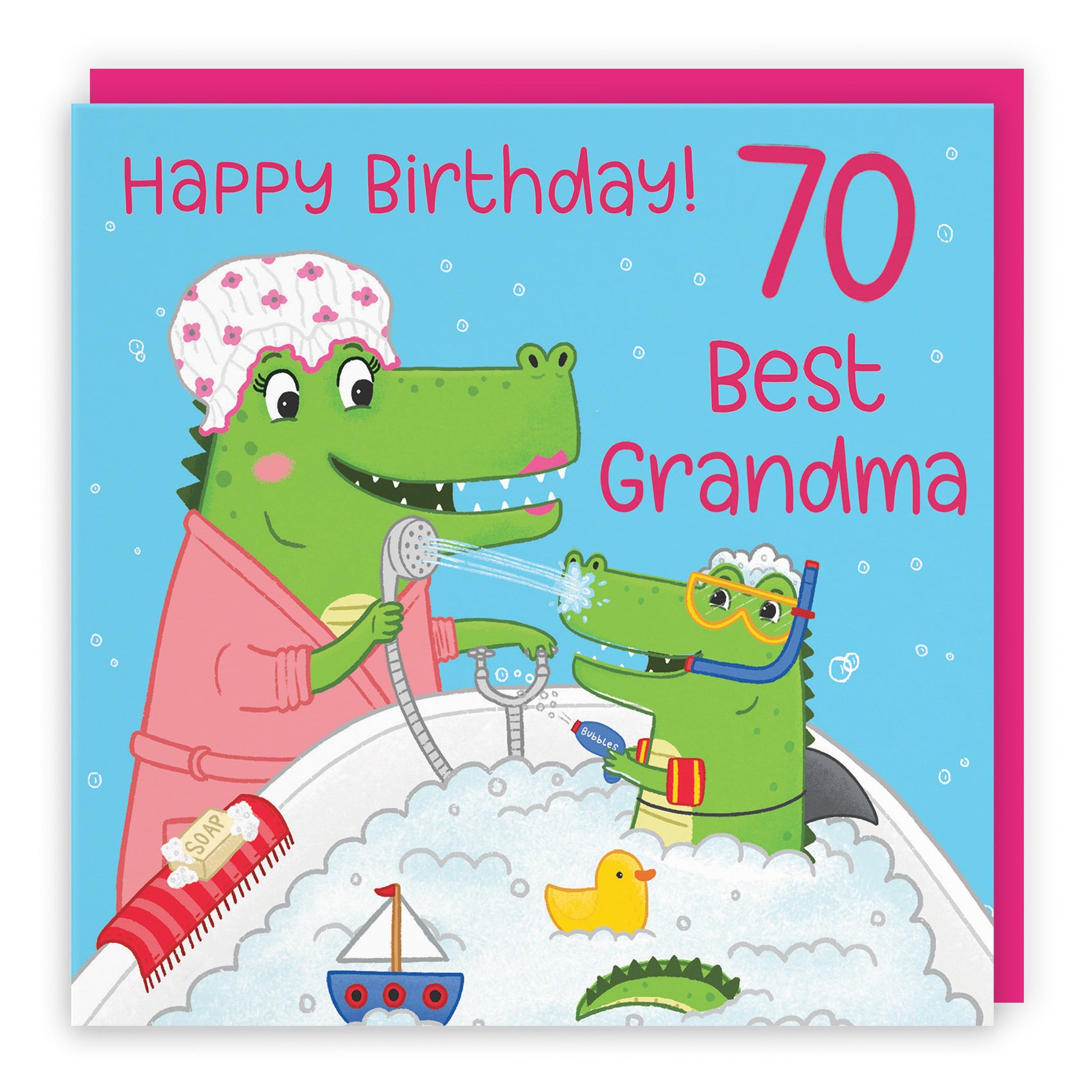 70th Grandma Birthday Crocodile Bath Time Card Imagination - Default Title (LG01650)