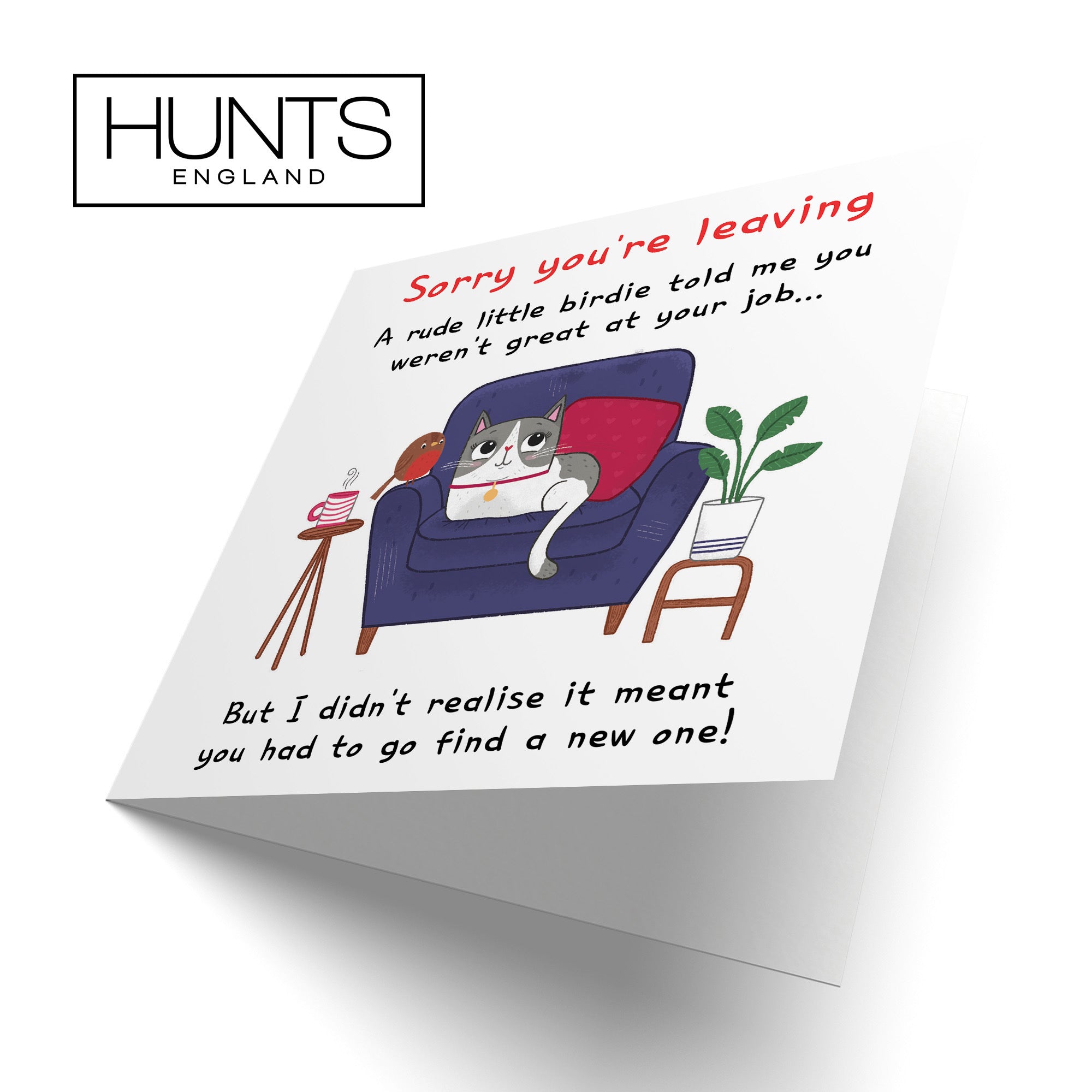 Sorry You're Leaving Funny Cat Card Rude Birdie Iconic - Default Title (LG01658)
