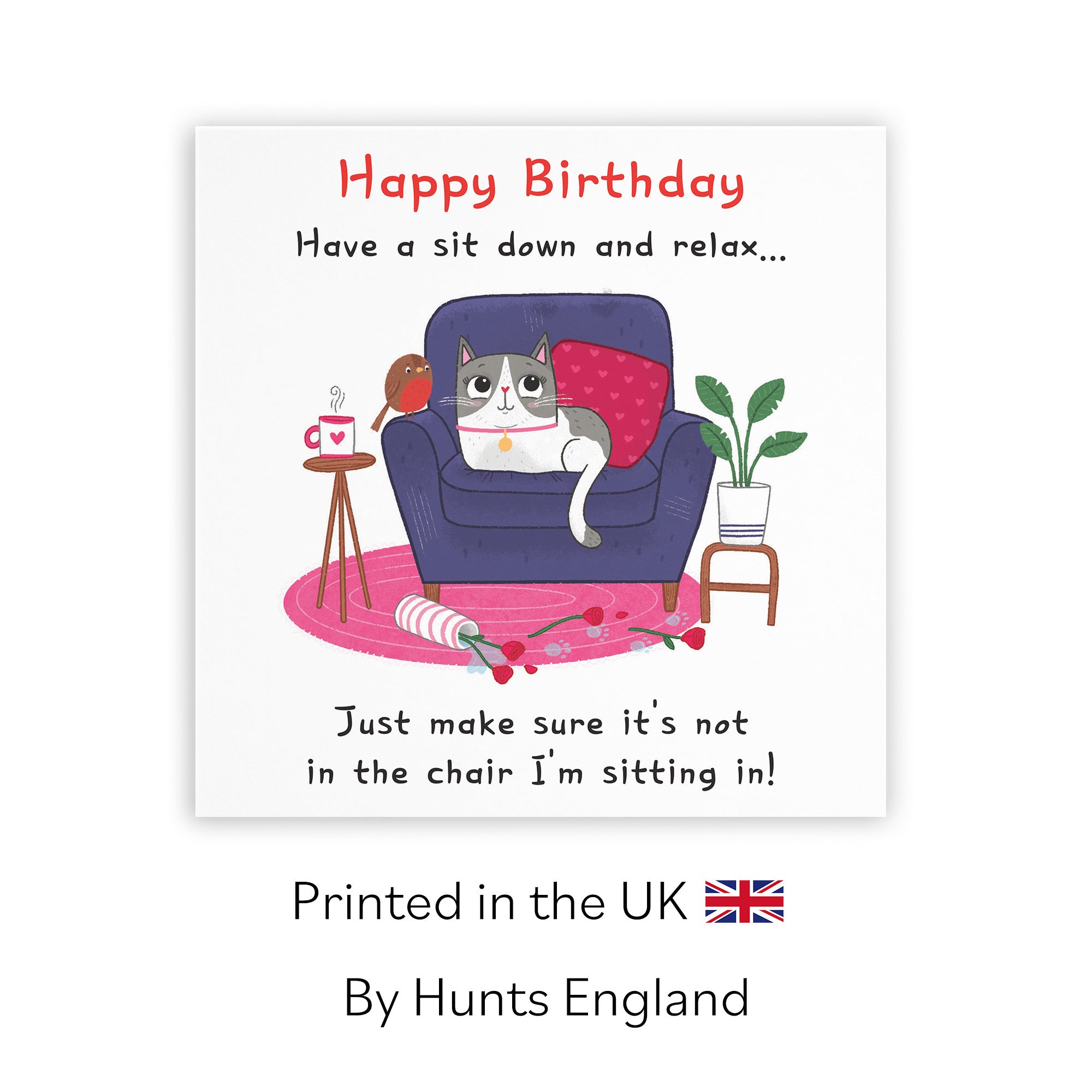 Funny Cat Birthday Card Sit Down And Relax Iconic - Default Title (LG01659)