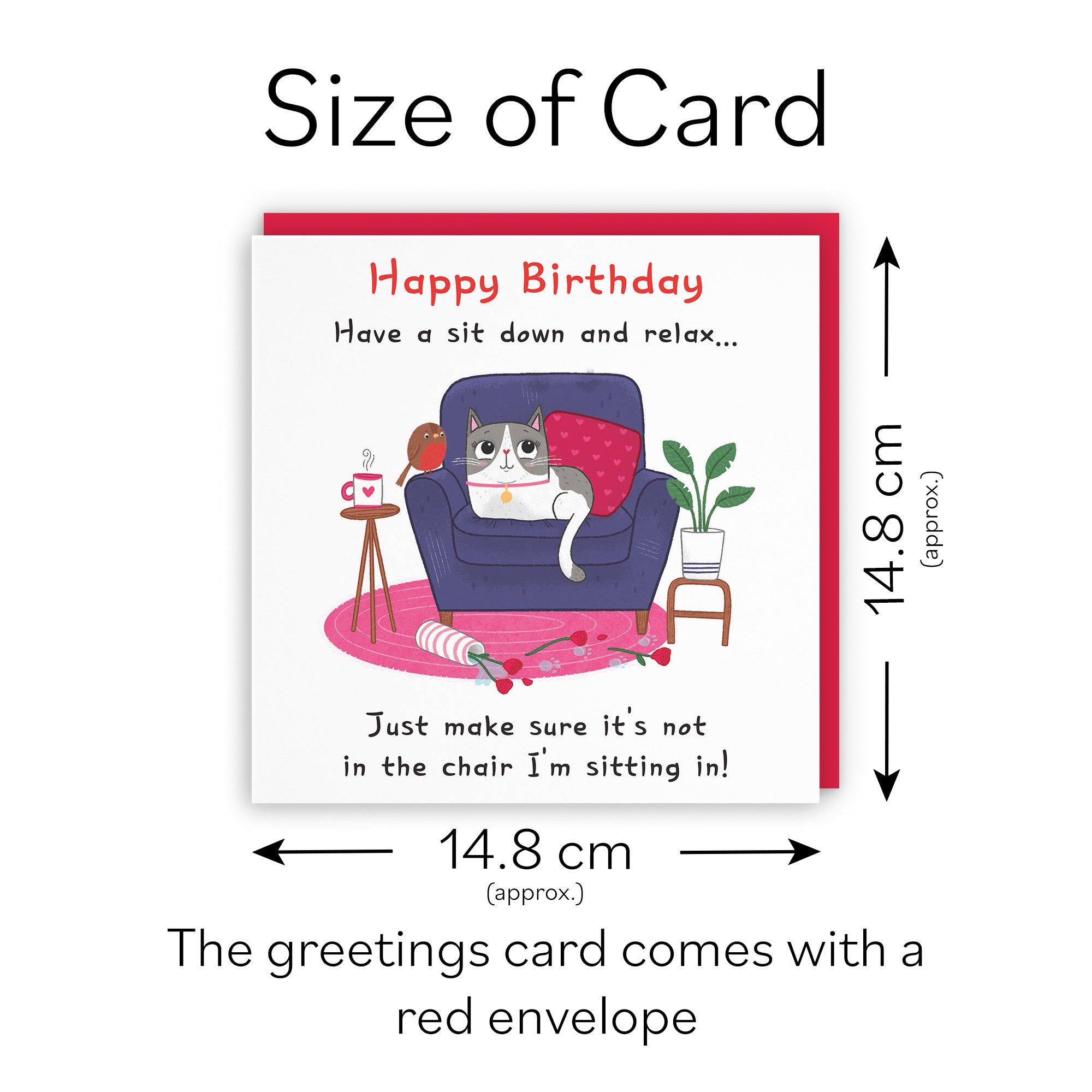 Funny Cat Birthday Card Sit Down And Relax Iconic - Default Title (LG01659)