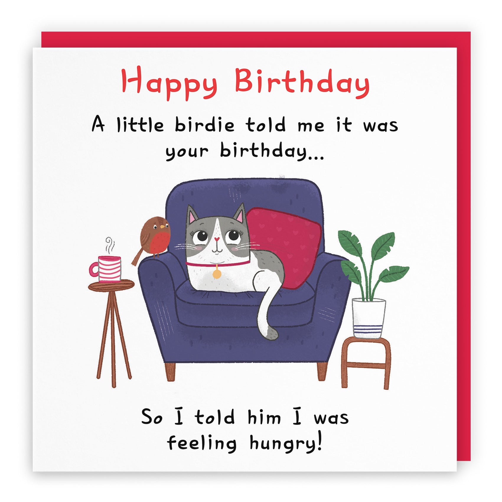 Funny Cat Birthday Card Feeling Hungry Iconic - Default Title (LG01660)