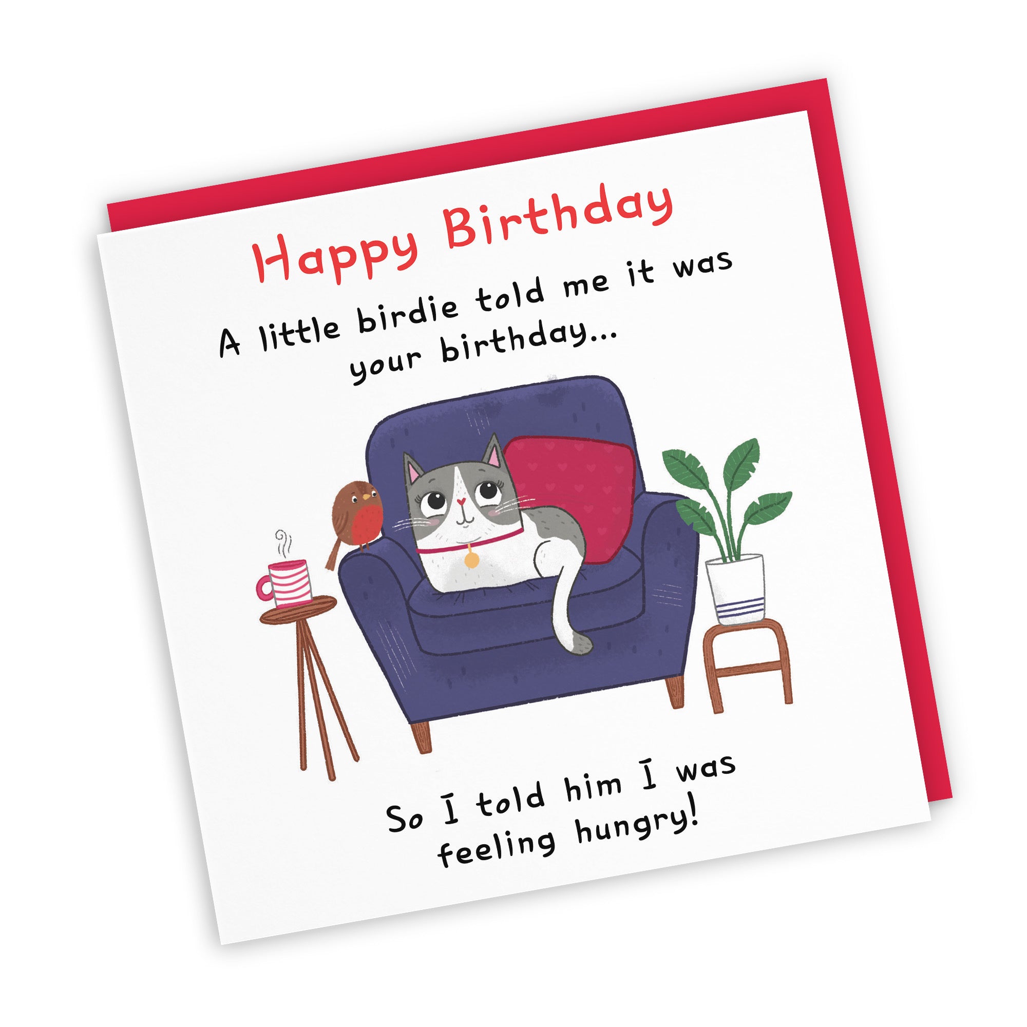 Funny Cat Birthday Card Feeling Hungry Iconic - Default Title (LG01660)