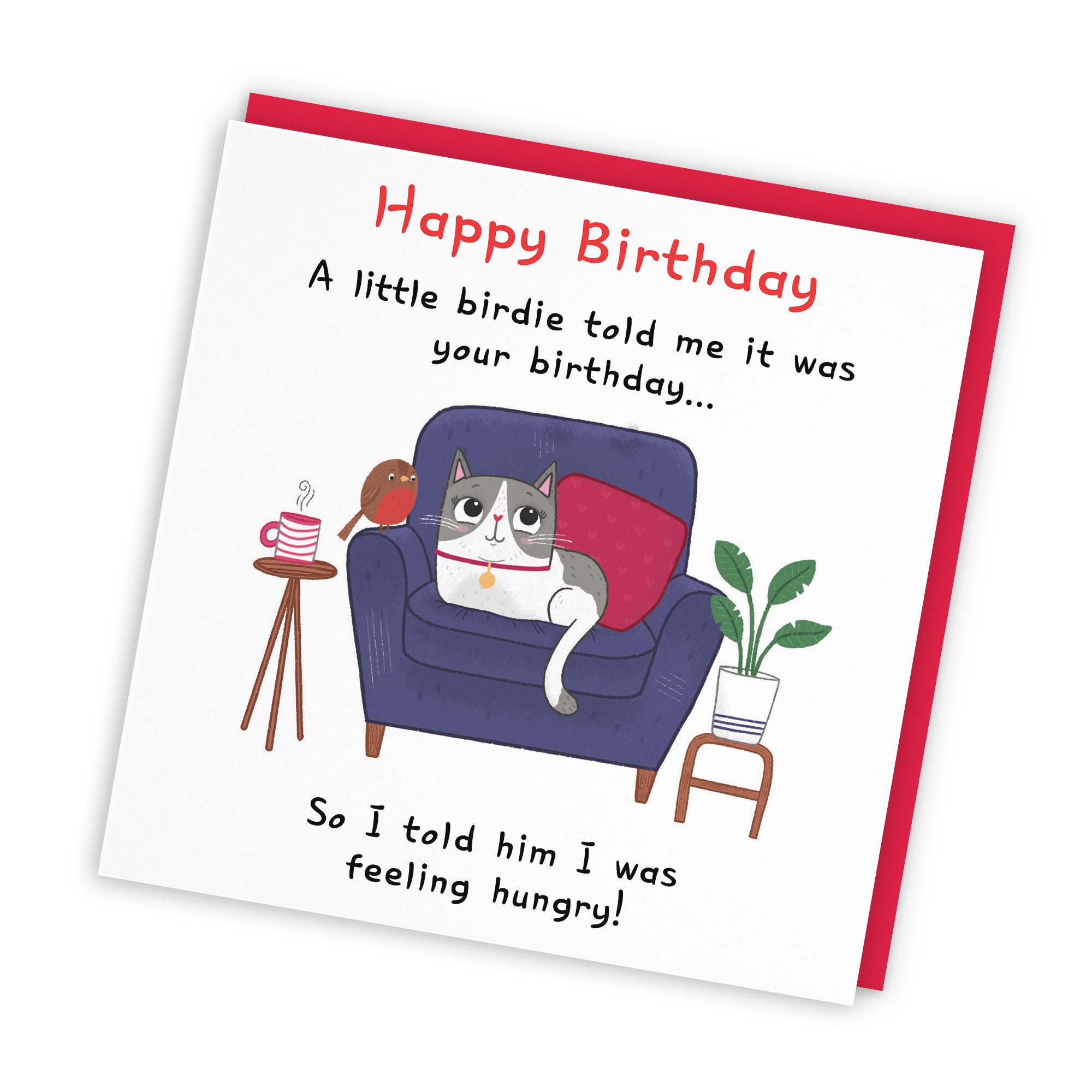 Funny Cat Birthday Card Feeling Hungry Iconic - Default Title (LG01660)