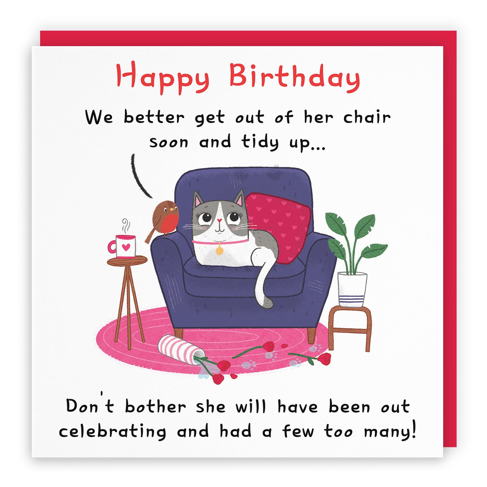 Funny Cat Birthday Card Out Of Her Chair Soon Iconic - Default Title (LG01661)