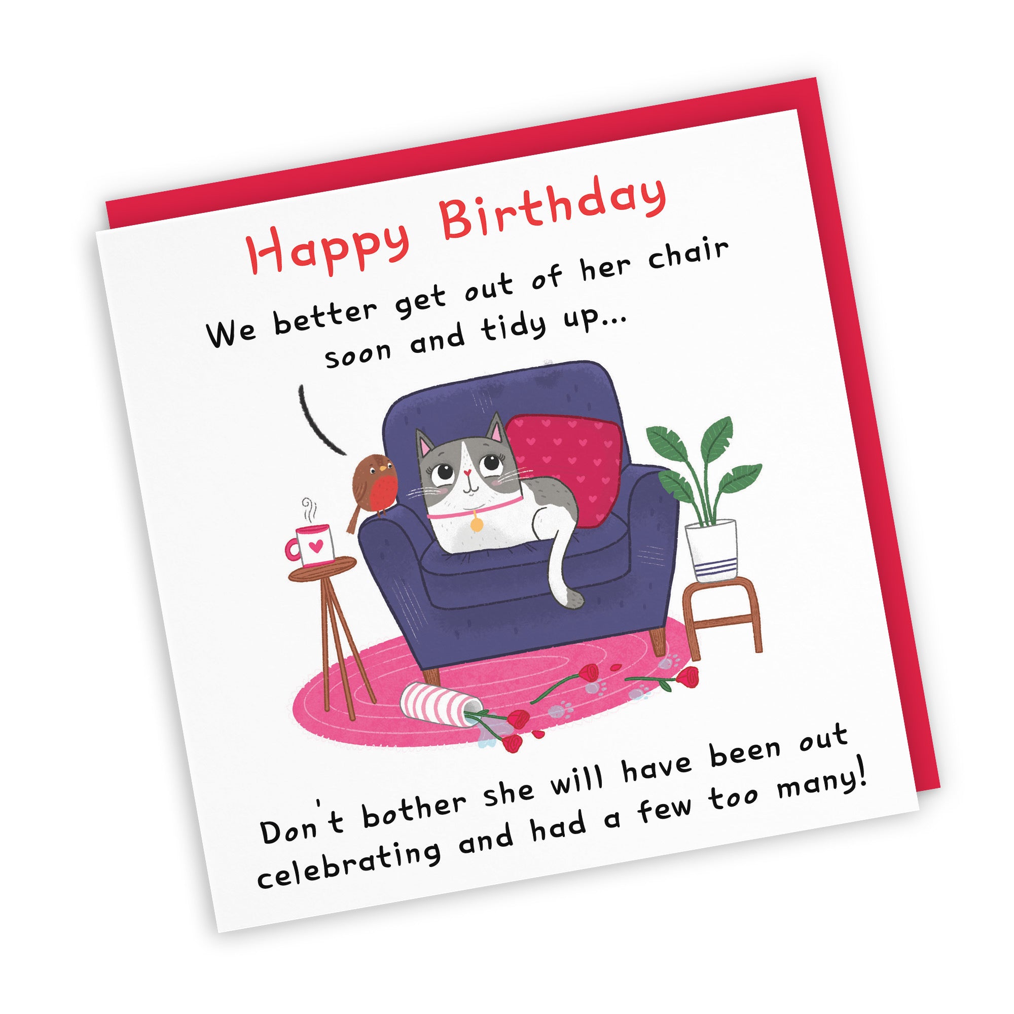Funny Cat Birthday Card Out Of Her Chair Soon Iconic - Default Title (LG01661)
