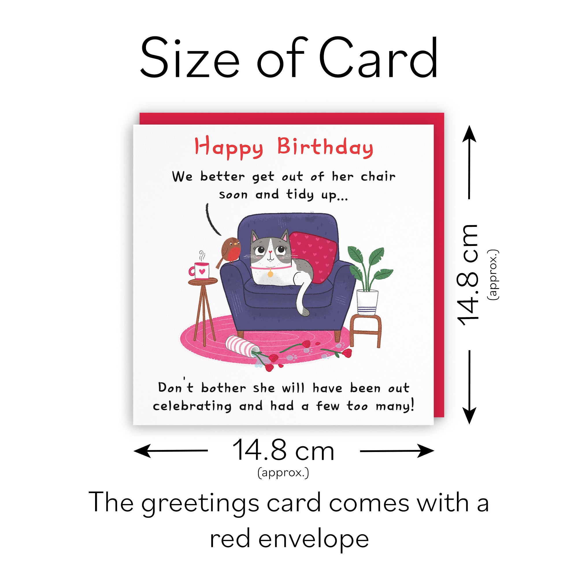 Funny Cat Birthday Card Out Of Her Chair Soon Iconic - Default Title (LG01661)