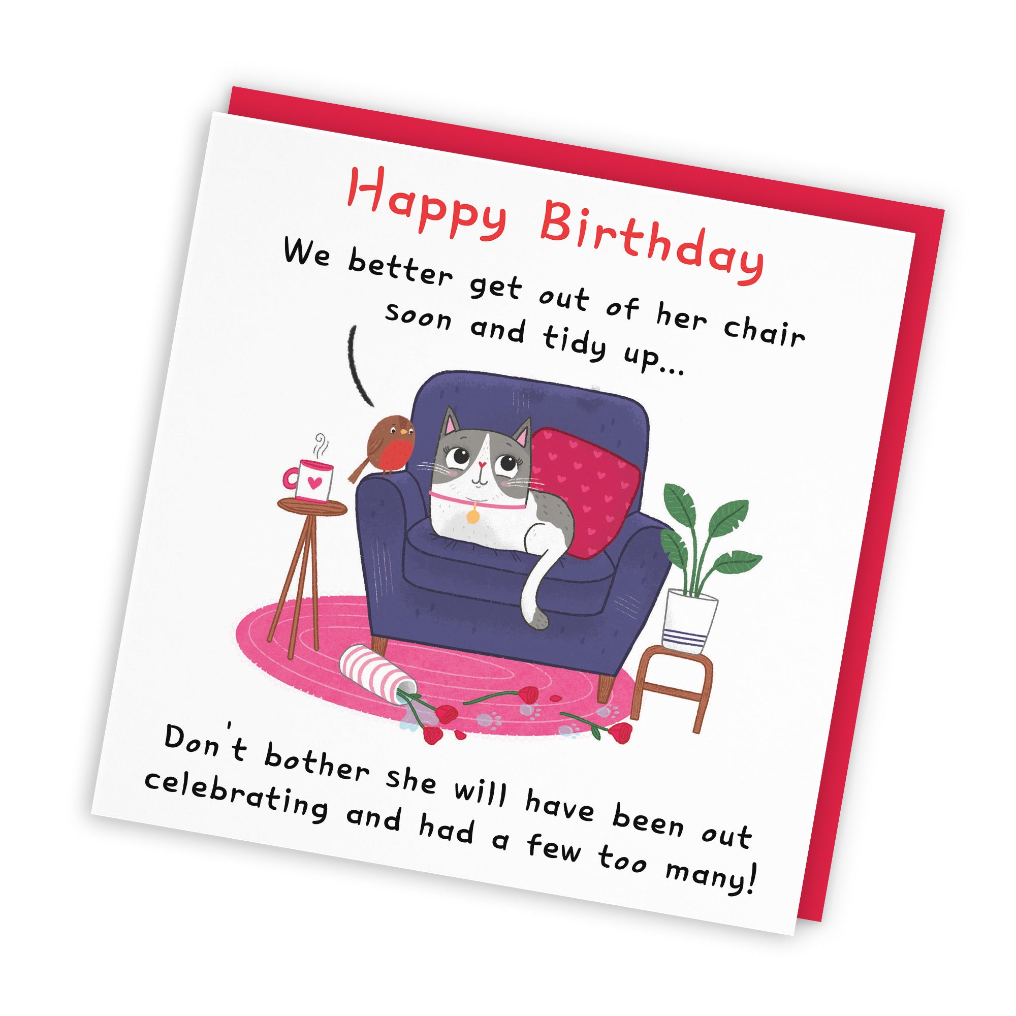 Funny Cat Birthday Card Out Of Her Chair Soon Iconic - Default Title (LG01661)