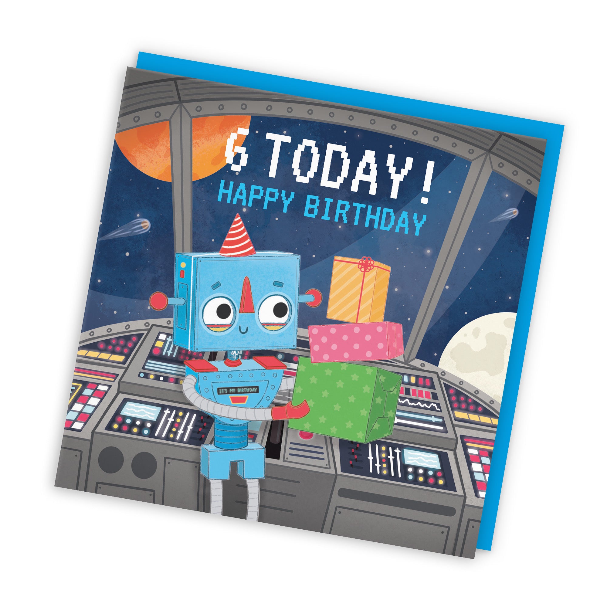 6th Space Robot Boys Birthday Card Imagination - Default Title (LG01692)