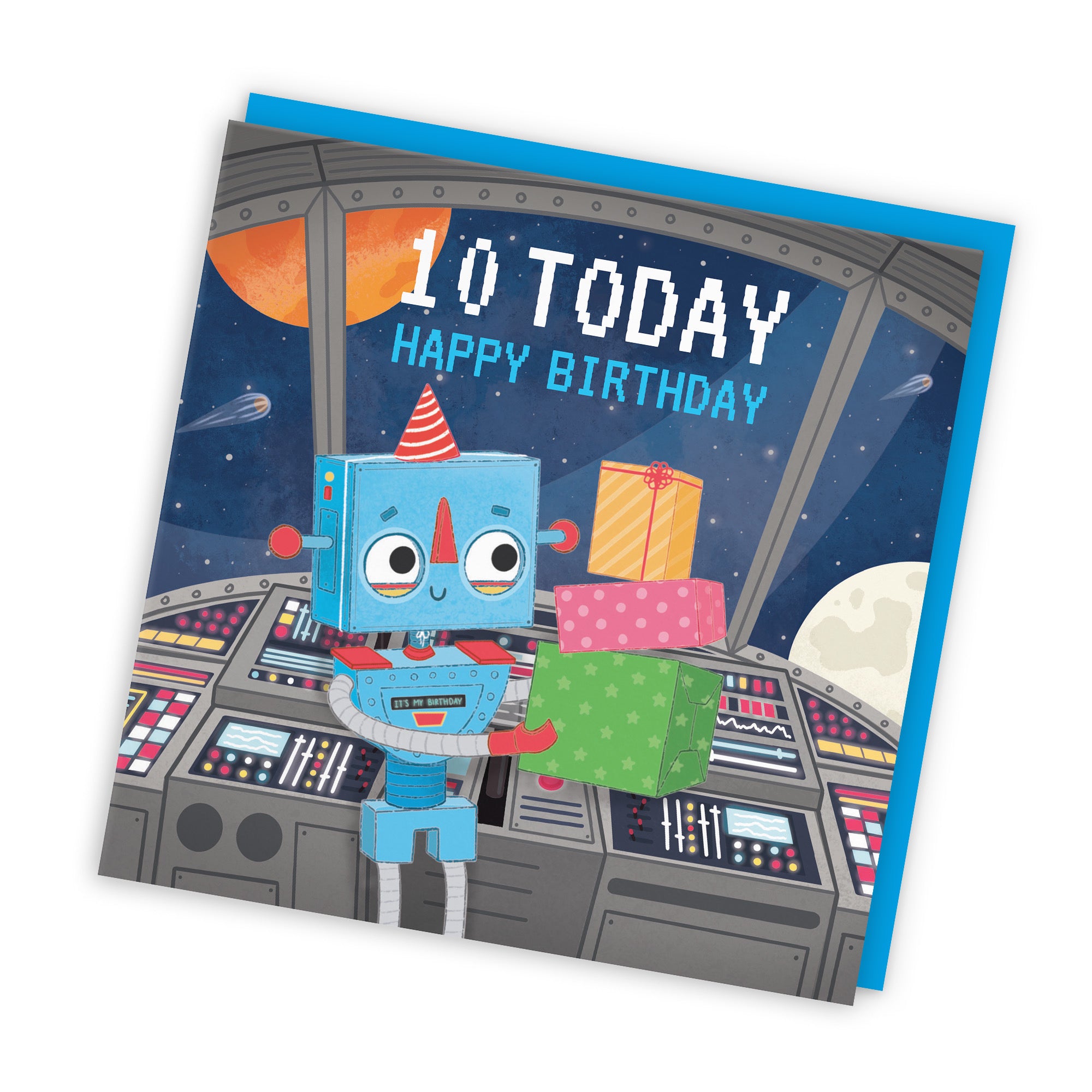 10th Space Robot Boys Birthday Card Imagination - Default Title (LG01696)